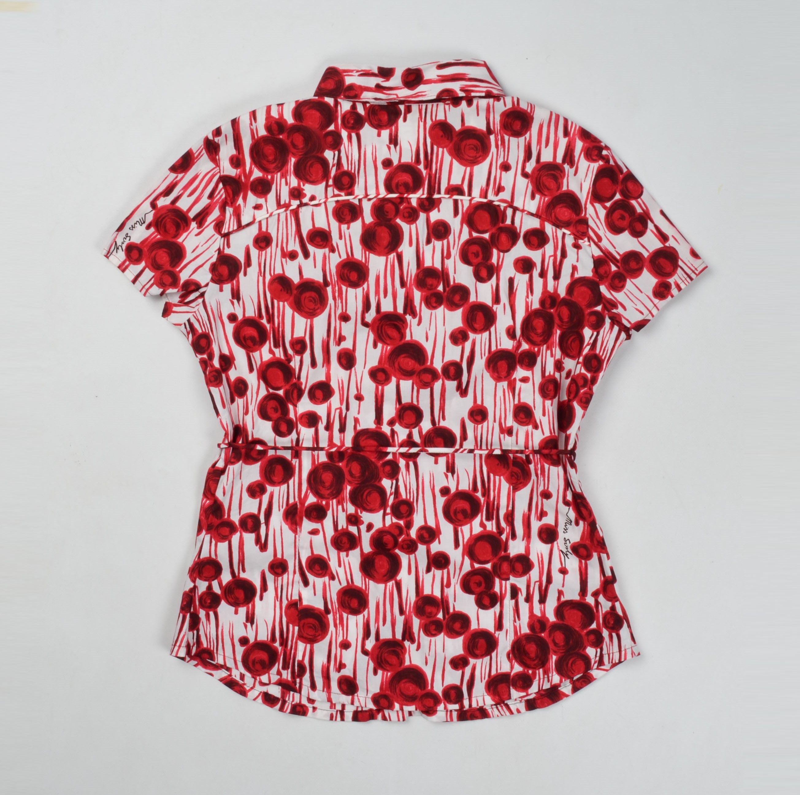 Miss Sixty × Vintage Miss Sixty Y2K Coquette Red Floral Print Short Sleeve Shirt Size L / US 10 / IT 46 - 9 Thumbnail