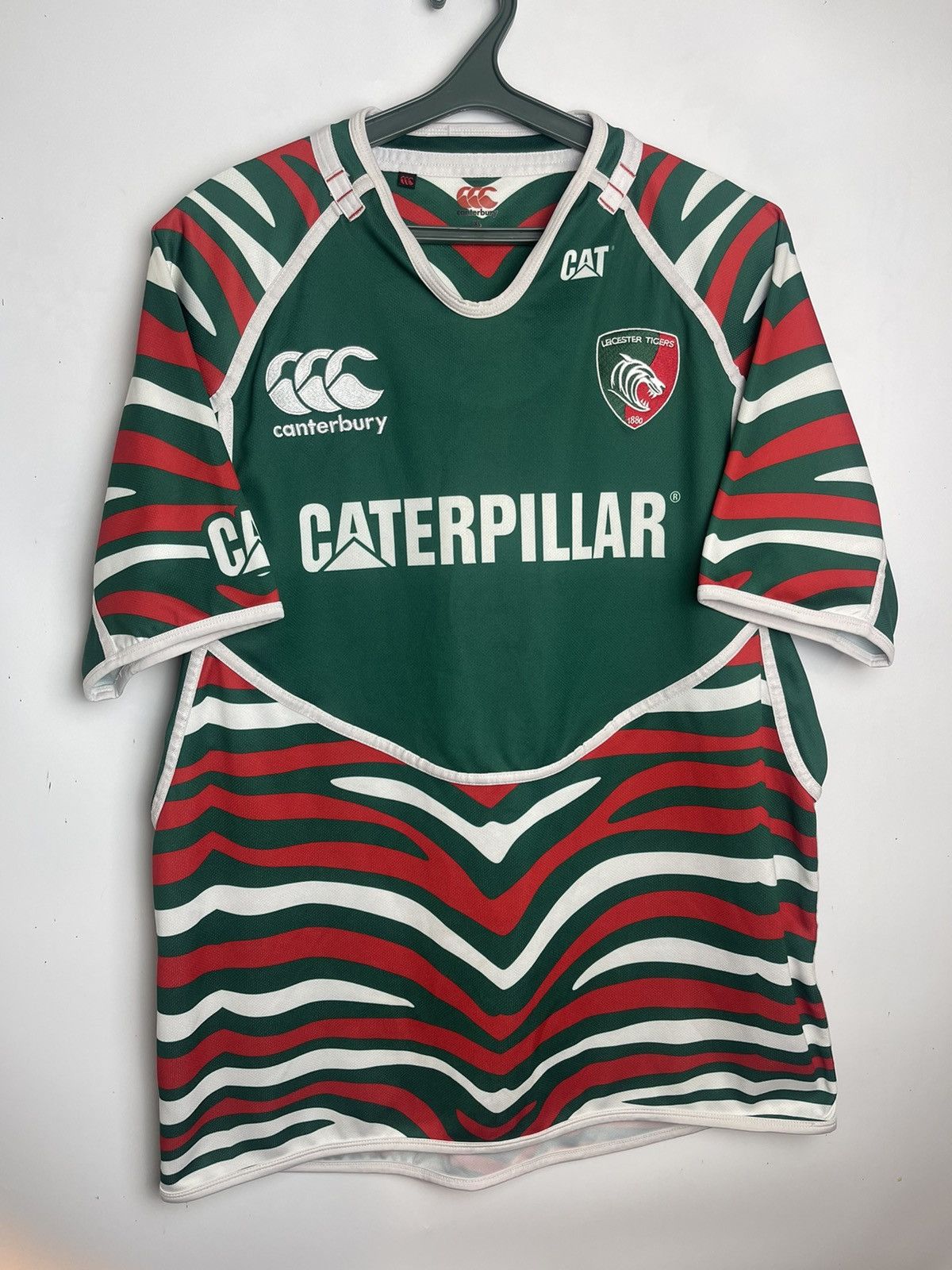 Canterbury of New Zealand × Vintage Canterbury Leicester Tigers Caterpillar Rugby Shirt Rugby Size US XL / EU 56 / 4 - 2 Thumbnail