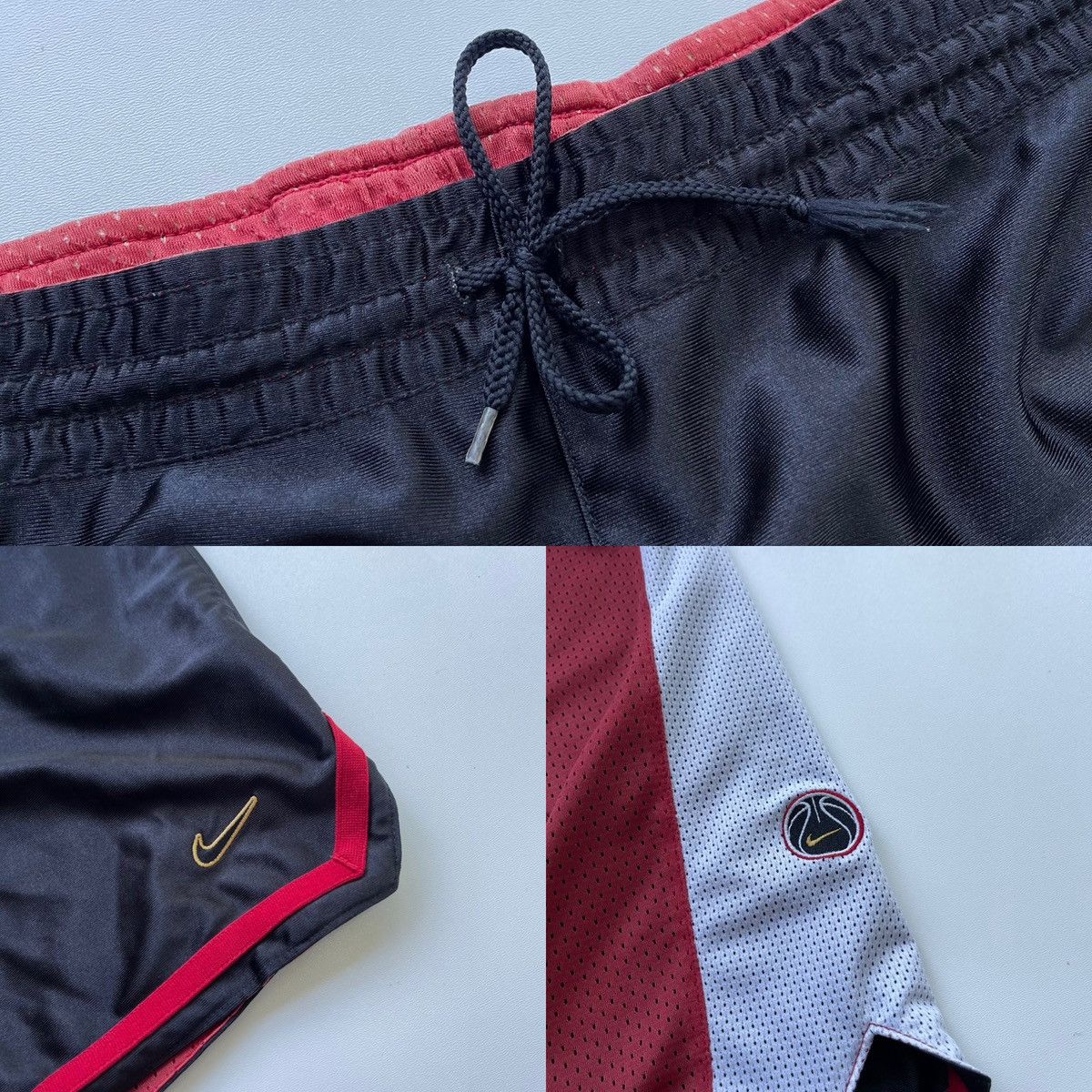 Nike × Vintage Nike Basketball Vintage Double Shorts Red/Black Size US 32 / EU 48 - 8 Thumbnail