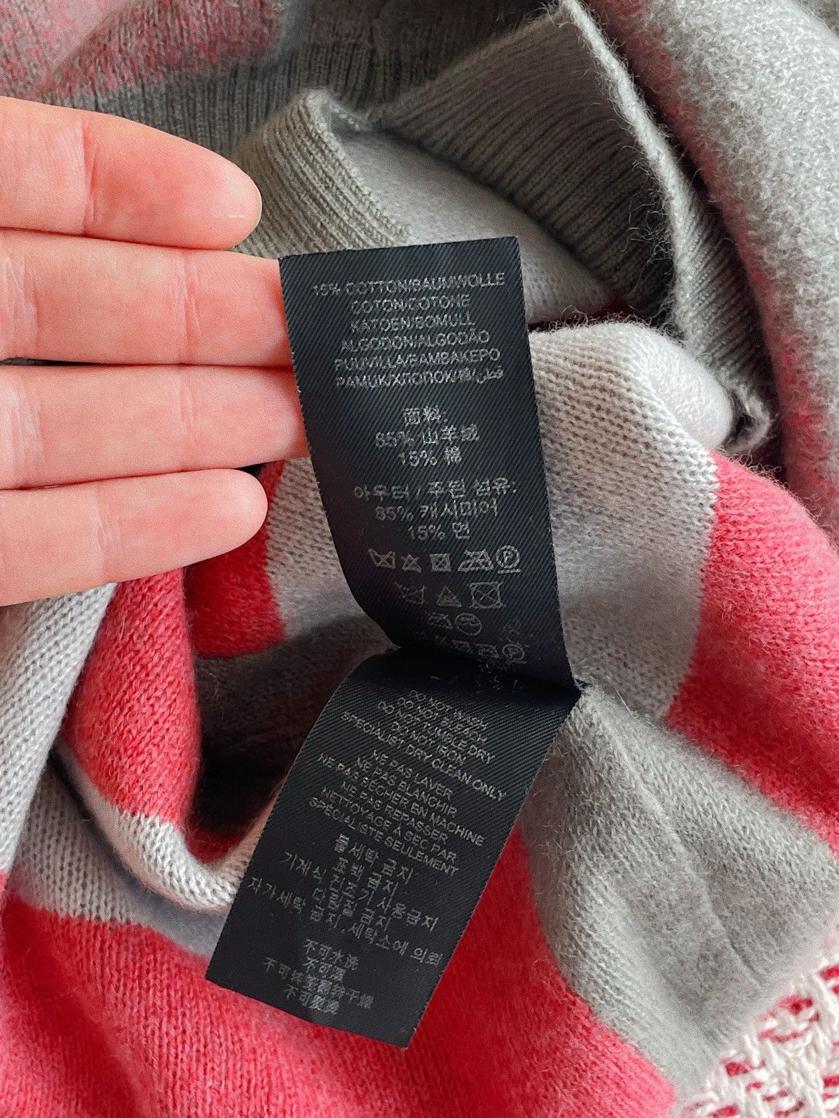 Burberry Prorsum Burberry Prorsum Pink & Grey Cashmere Sweater Size XS / US 0-2 / IT 36-38 - 16 Thumbnail