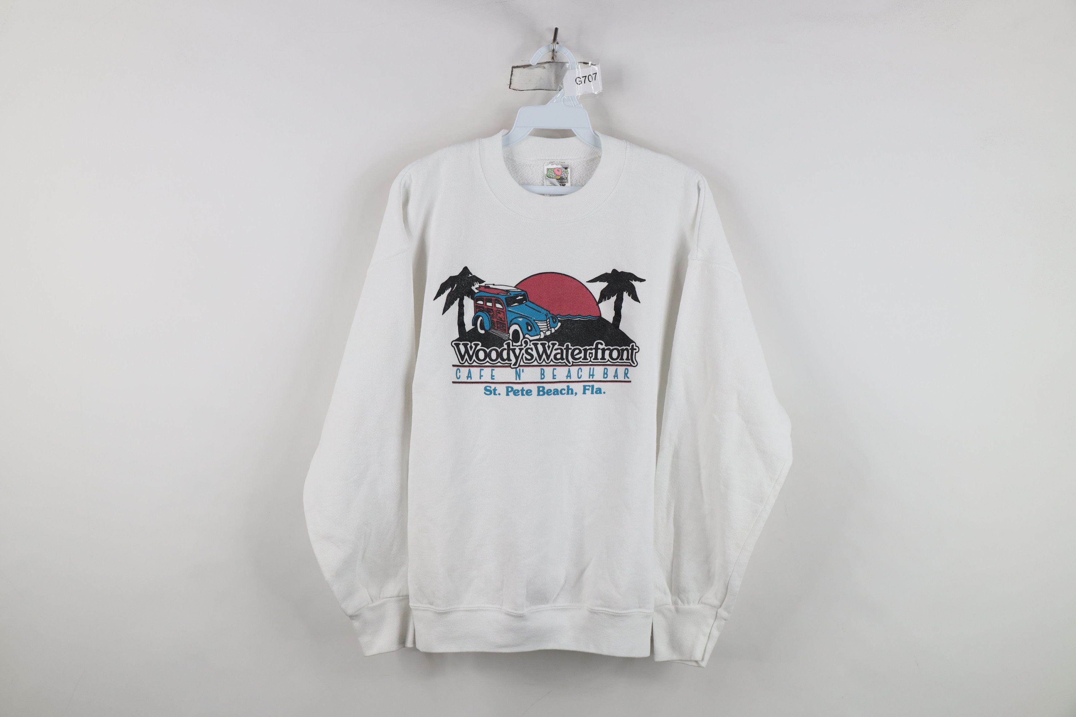 Vintage Vintage 90s Streetwear Waterfront St Petes Beach Sweatshirt Size L / US 10 / IT 46 - 1 Thumbnail