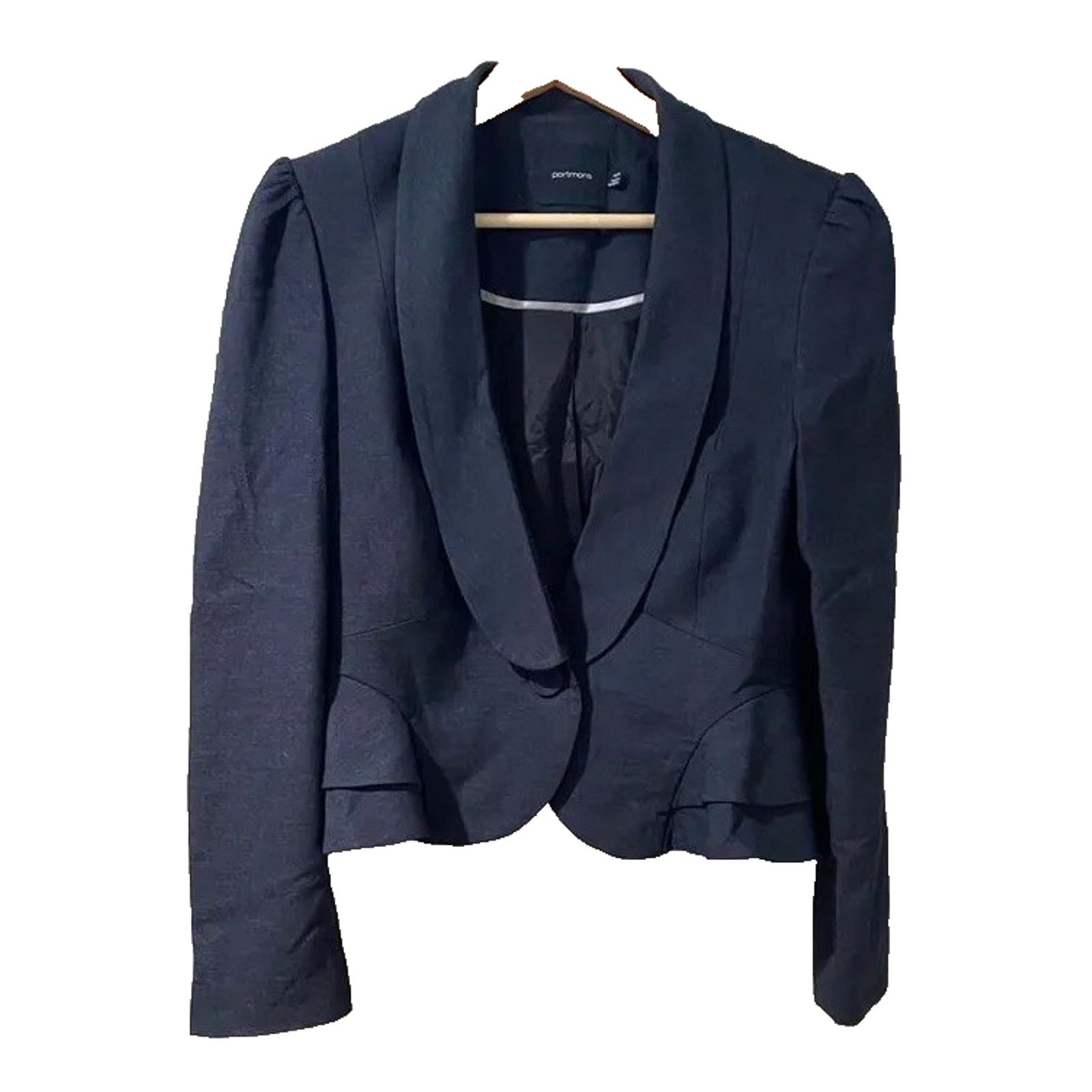 & Other Stories Portmans Womens Blazer Jacket Size 14 Cropped Black A001743 Size XL / US 12-14 / IT 48-50 - 1 Thumbnail
