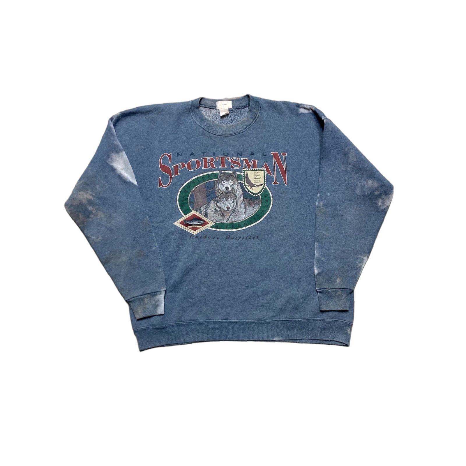 Vintage VINTAGE 90s Wolf National Sportsman Crewneck Sweatshirt Blue XL Men Pullover Grunge Theme 90s Size US XL / EU 56 / 4 - 1 Thumbnail