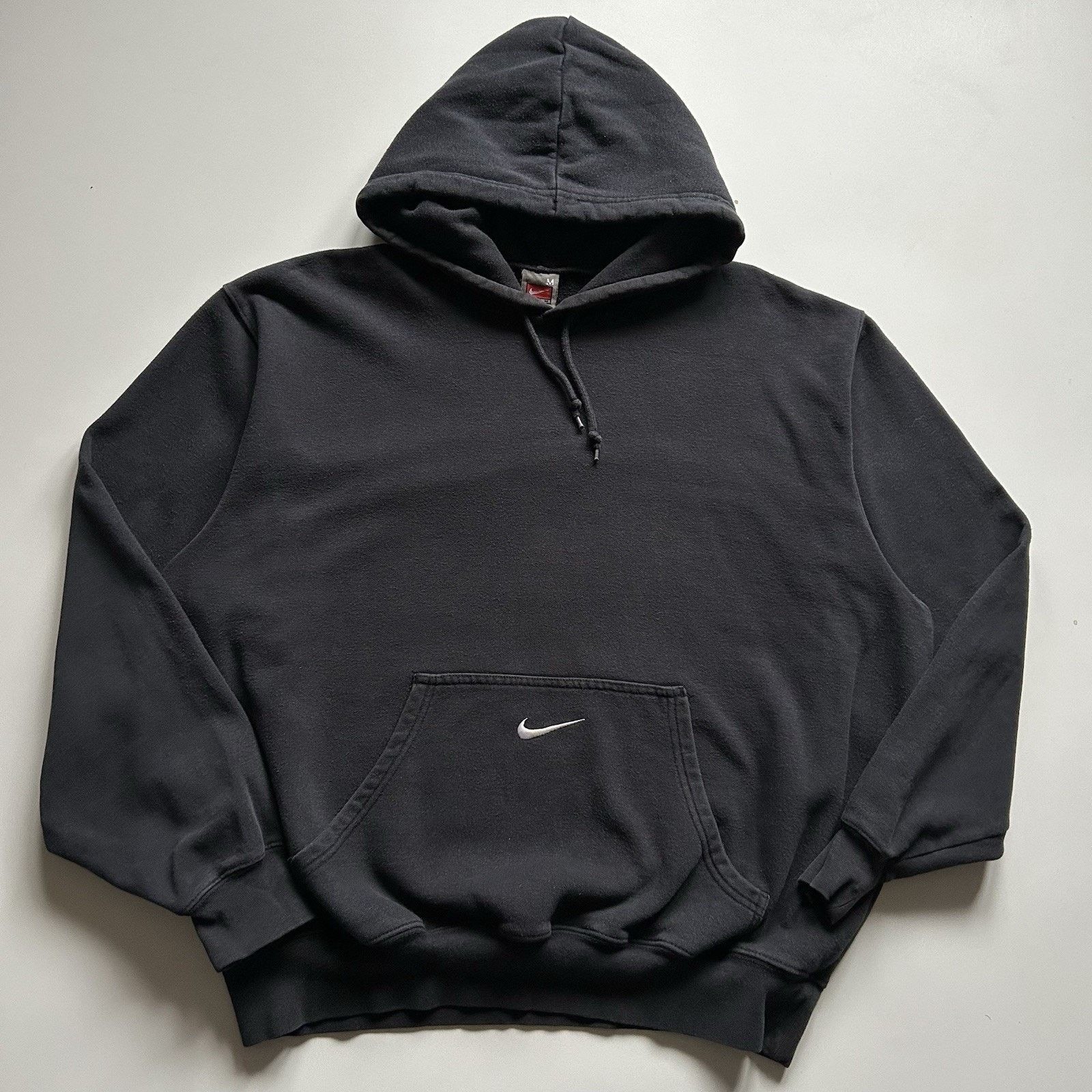 Nike × Vintage Vintage Nike Hoodie Medium Center Swoosh Faded Black Rare Size US M / EU 48-50 / 2 - 1 Thumbnail