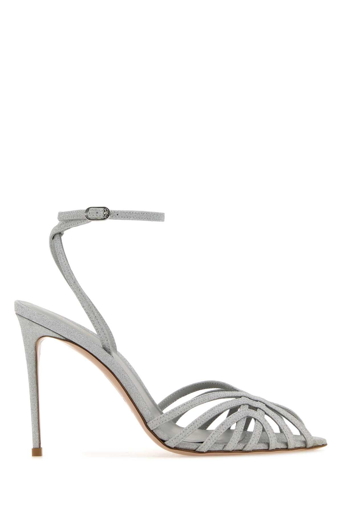 image of Le Silla Silver Fabric Embrace Sandals, Women's (Size 7)