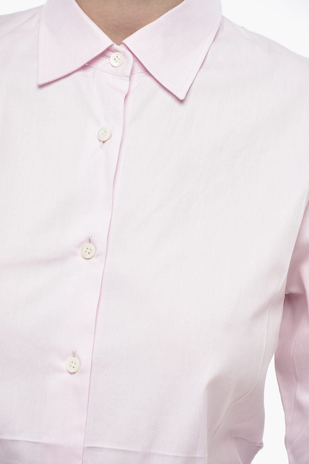 Prada og1mm0426 Poplin Blouse in Pink Size M / US 6-8 / IT 42-44 - 3 Thumbnail