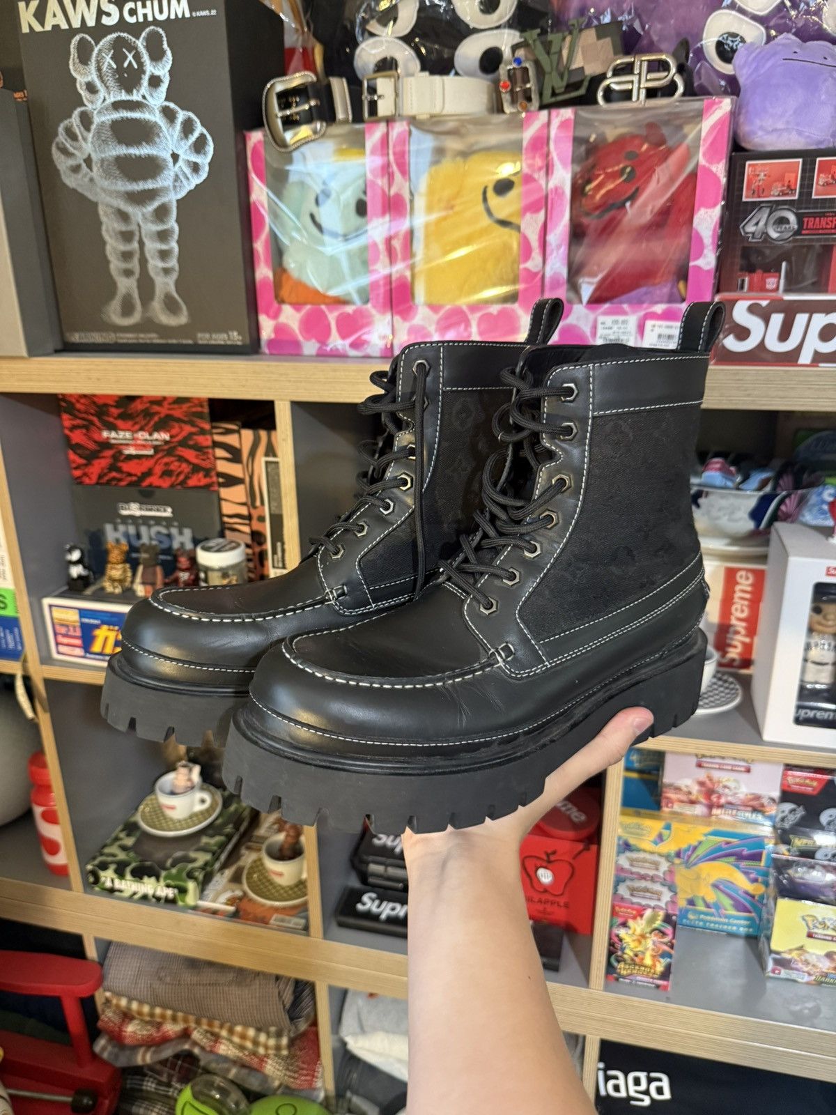 Louis Vuitton Louis Vuitton Black Monogram Combat Boot Size US 12 / EU 45 - 1 Thumbnail