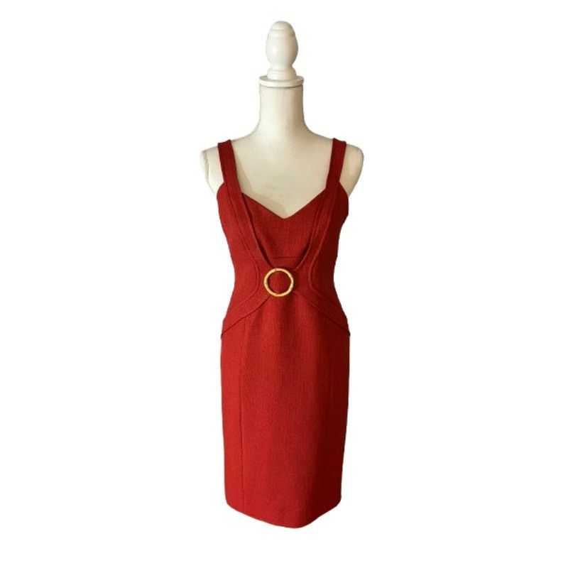 Meister David Meister Red Sleeveless Dress Size 6 Knee Length Size M / US 6-8 / IT 42-44 - 1 Thumbnail