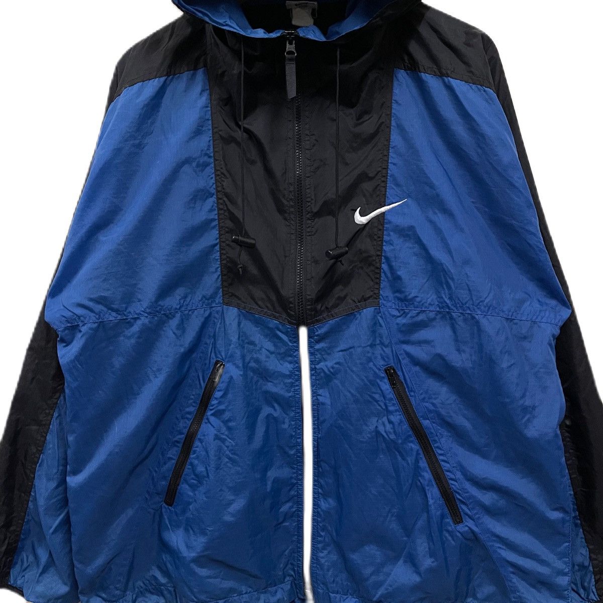 Nike Vintage 90s NIKE windbreaker hoodie zipper Size US XL / EU 56 / 4 - 4 Thumbnail