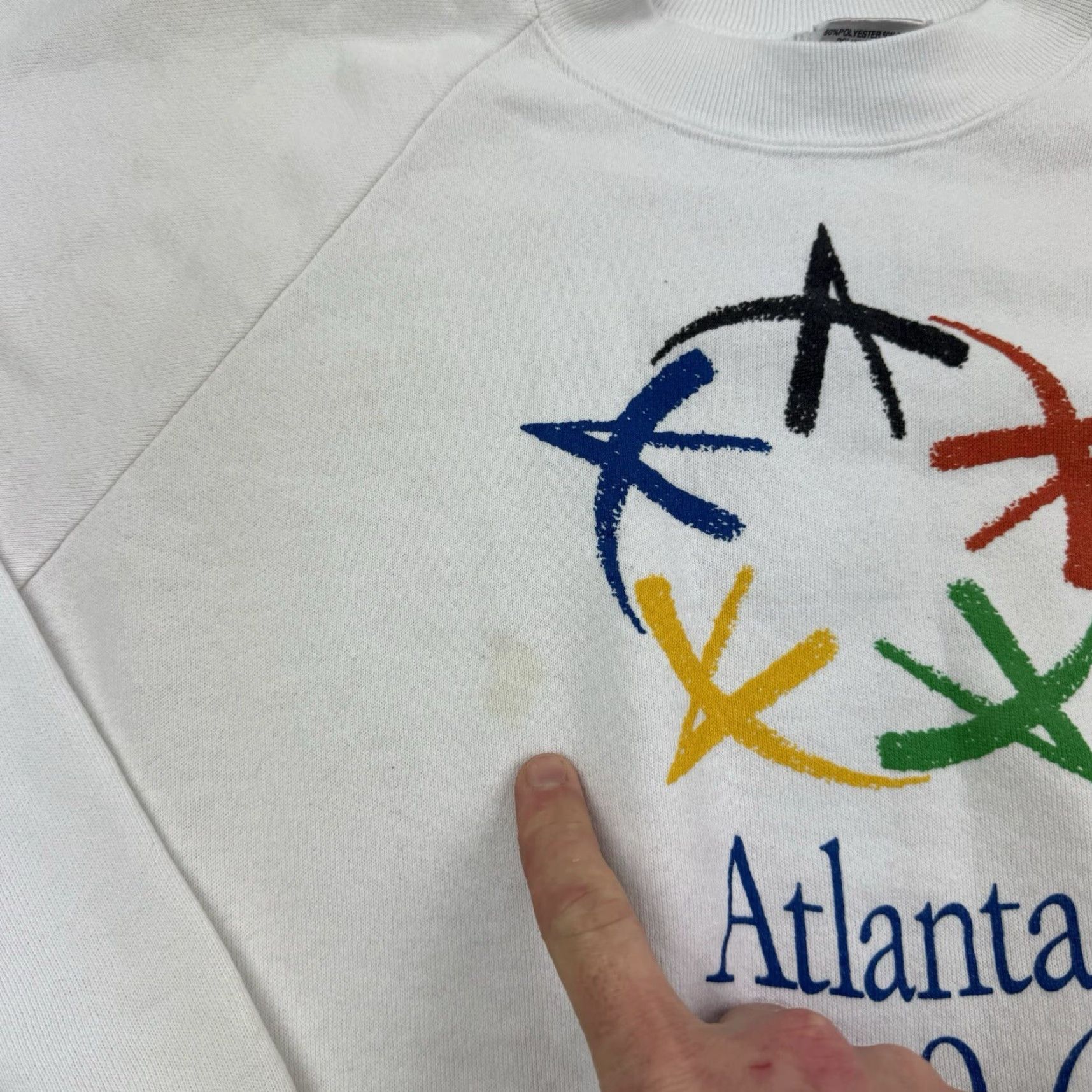 Vintage VINTAGE Oneita 1996 Olympics Sweatshirt Adult XL White Atlanta Crewneck Pullover Sports Shirt Mens 90s USA Size US XL / EU 56 / 4 - 3 Thumbnail
