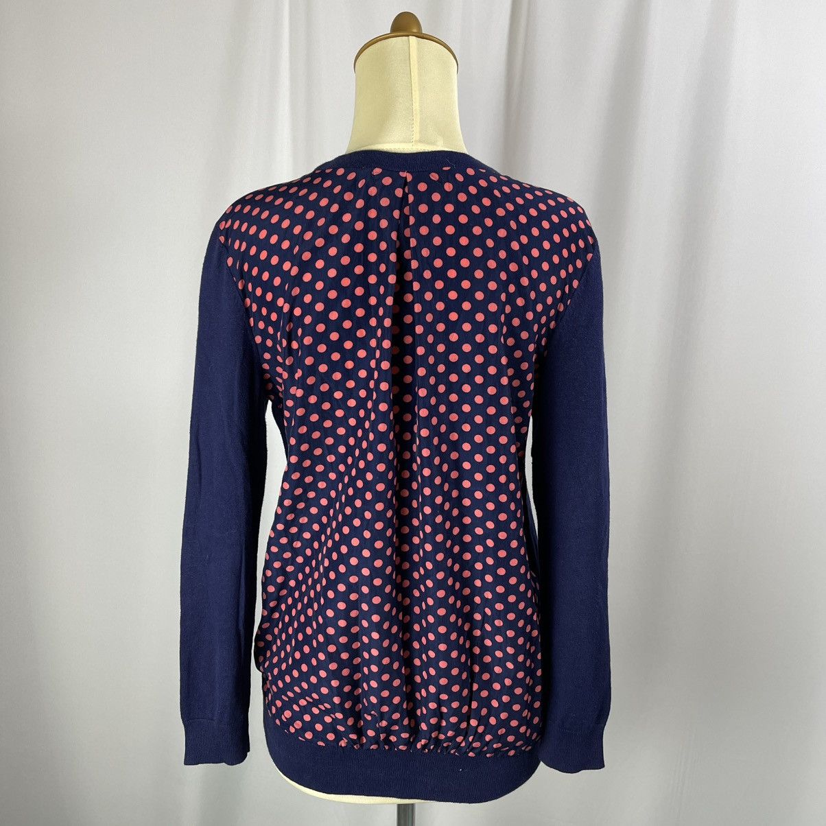 Hang Ten Hangten Navy Blue Cardigan with Polka Dot Back Size M / US 6-8 / IT 42-44 - 4 Thumbnail