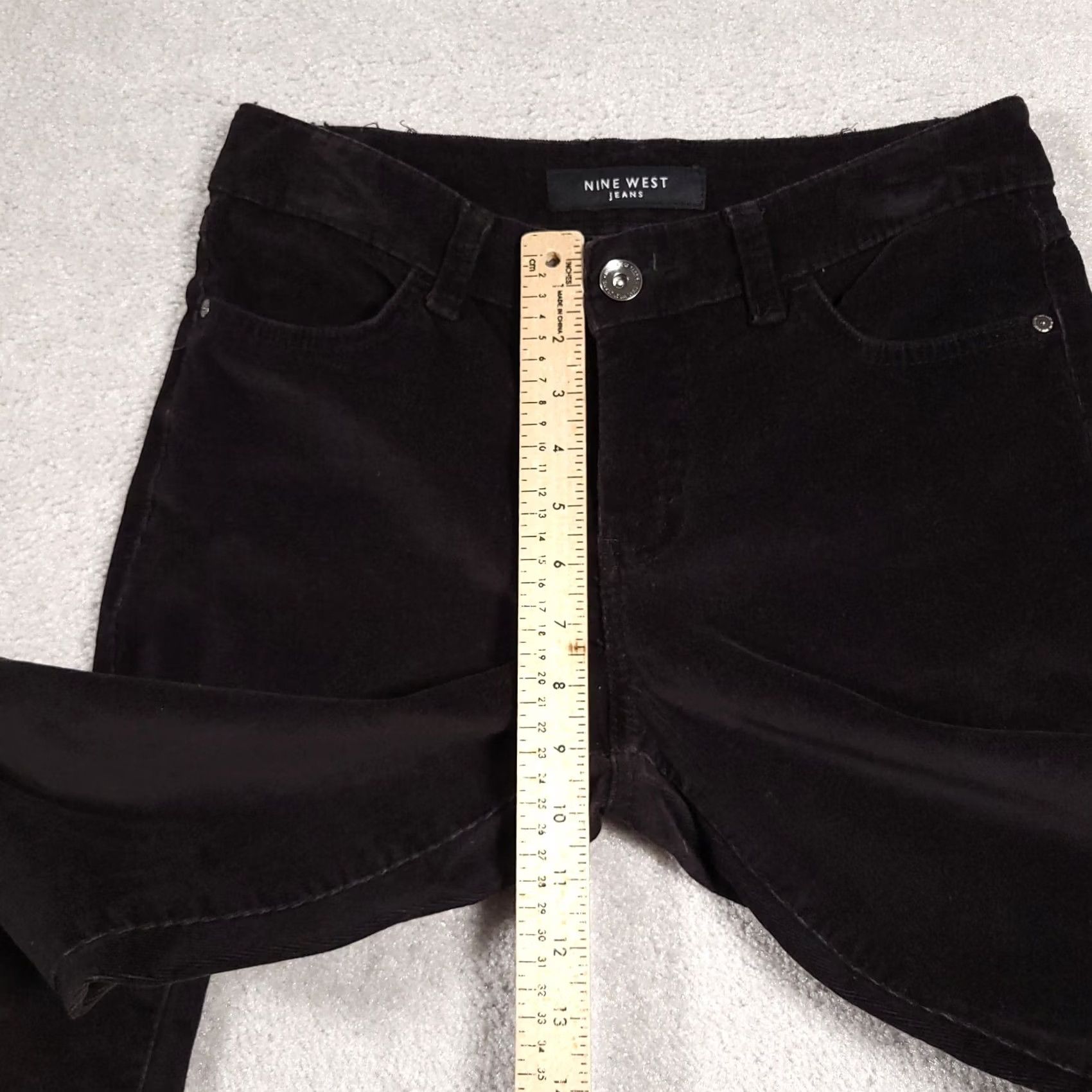 Nine West Nine West Corduroy Pants Jegging Cotton Stretch Straight Leg Women's 6 Black Size 28" / US 6 / IT 42 - 7 Thumbnail