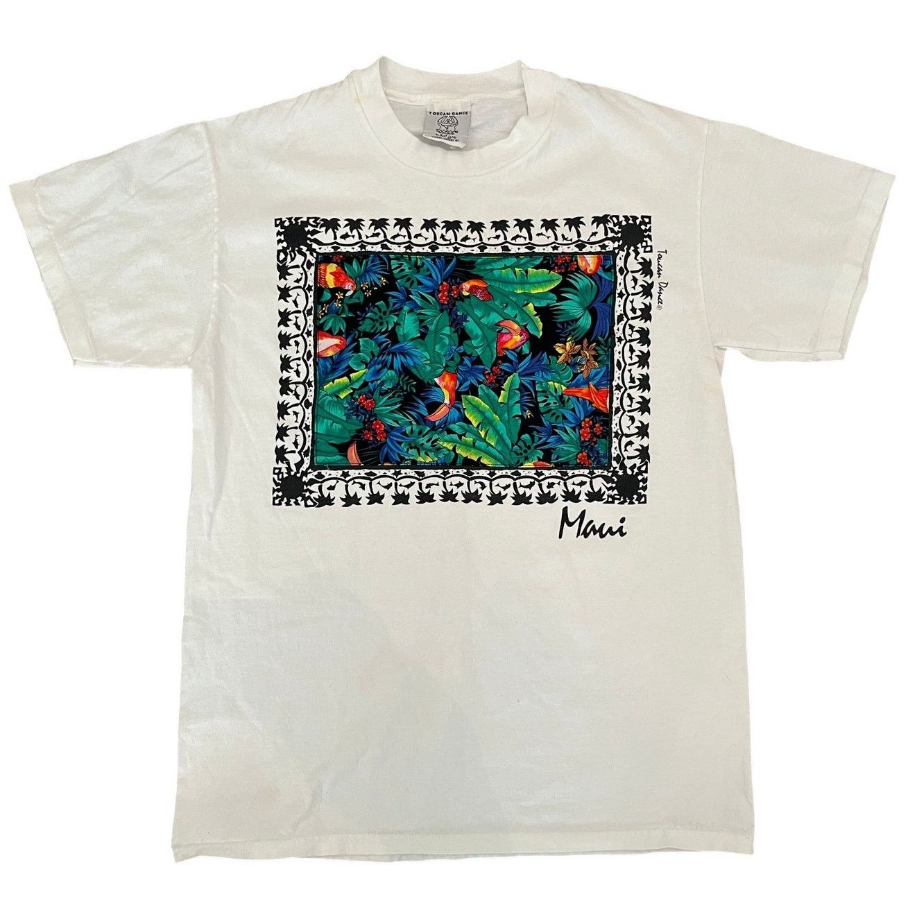 Other TOUCAN DANCE By Maui T-Shirt Large Tropical Floral Whte 90's Size US L / EU 52-54 / 3 - 1 Thumbnail