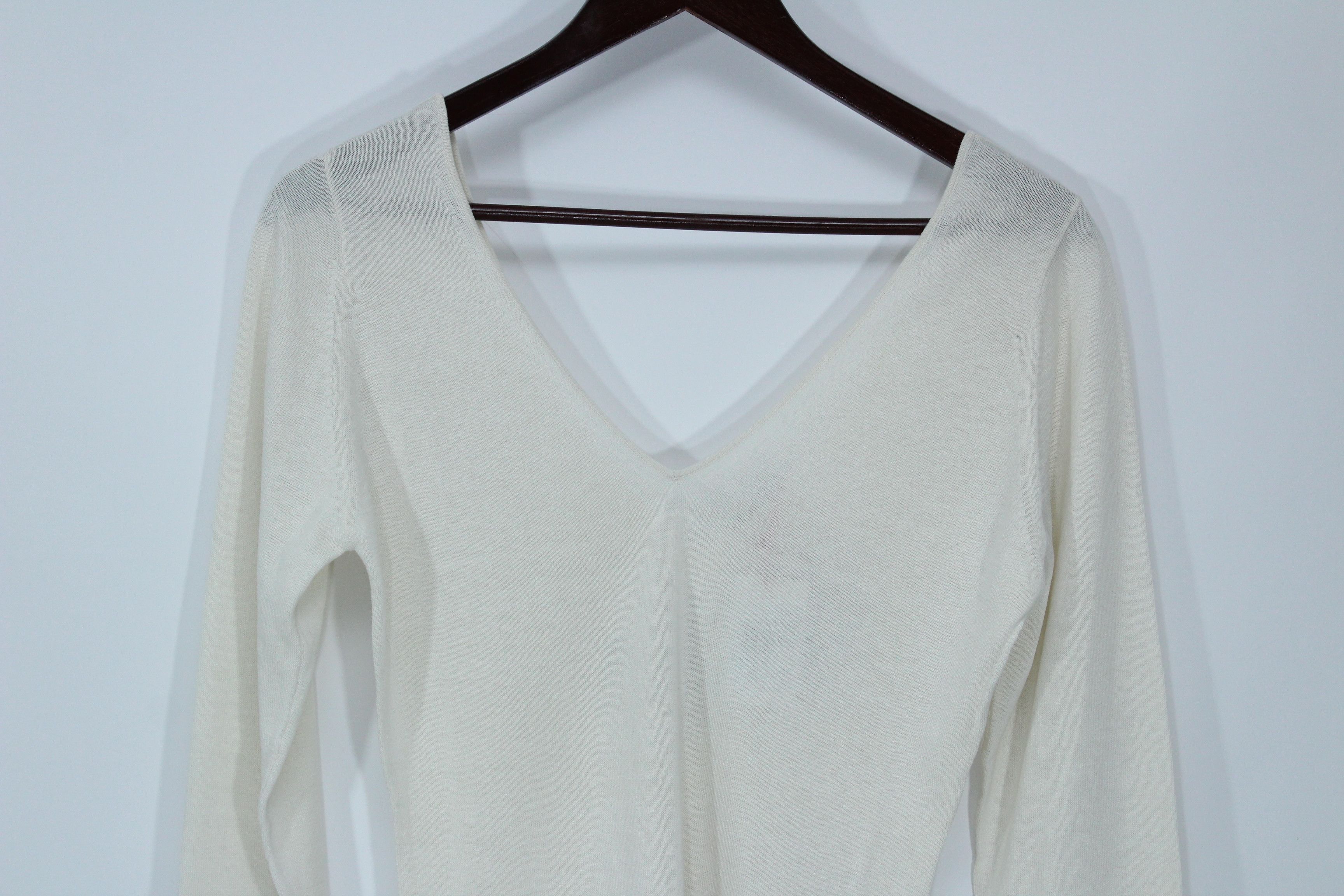 image of Ballantyne Cashmere Silk Sweater Wms Size 46 Made In Italy in White, Women's