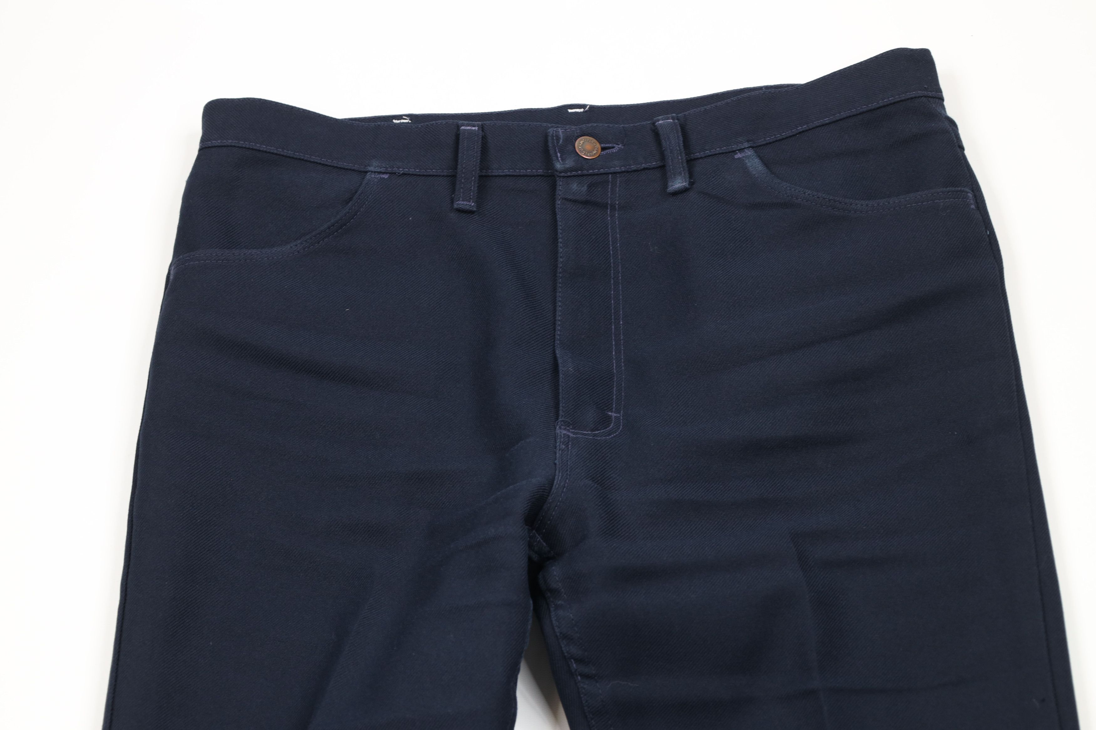 Vintage × Wrangler Vintage 70s Wrangler Flared Wide Leg Chino Pants Blue USA Size US 36 / EU 52 - 2 Thumbnail