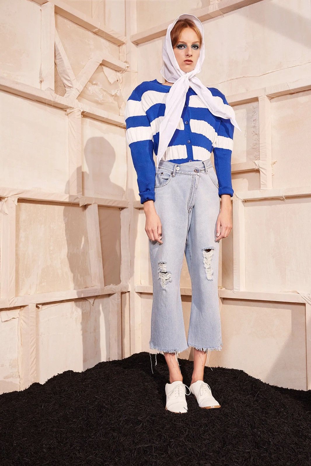 Maison Margiela SS17 MM6 Presentation Folded Cropped Flared Fit Jeans 40 Size 27" / US 4 / IT 40 - 1 Thumbnail