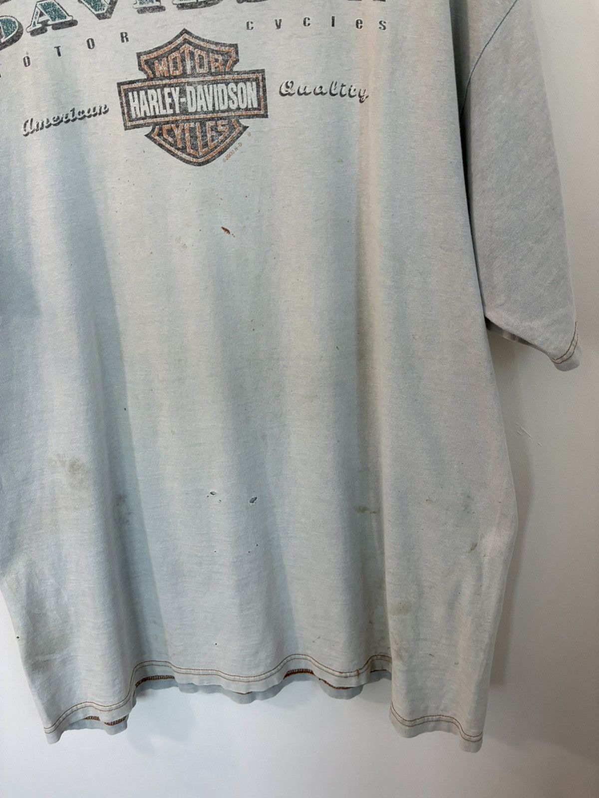 Harley Davidson Thrashed Sun Faded Harley Davidson Florida Biker Tee Size US XL / EU 56 / 4 - 4 Thumbnail