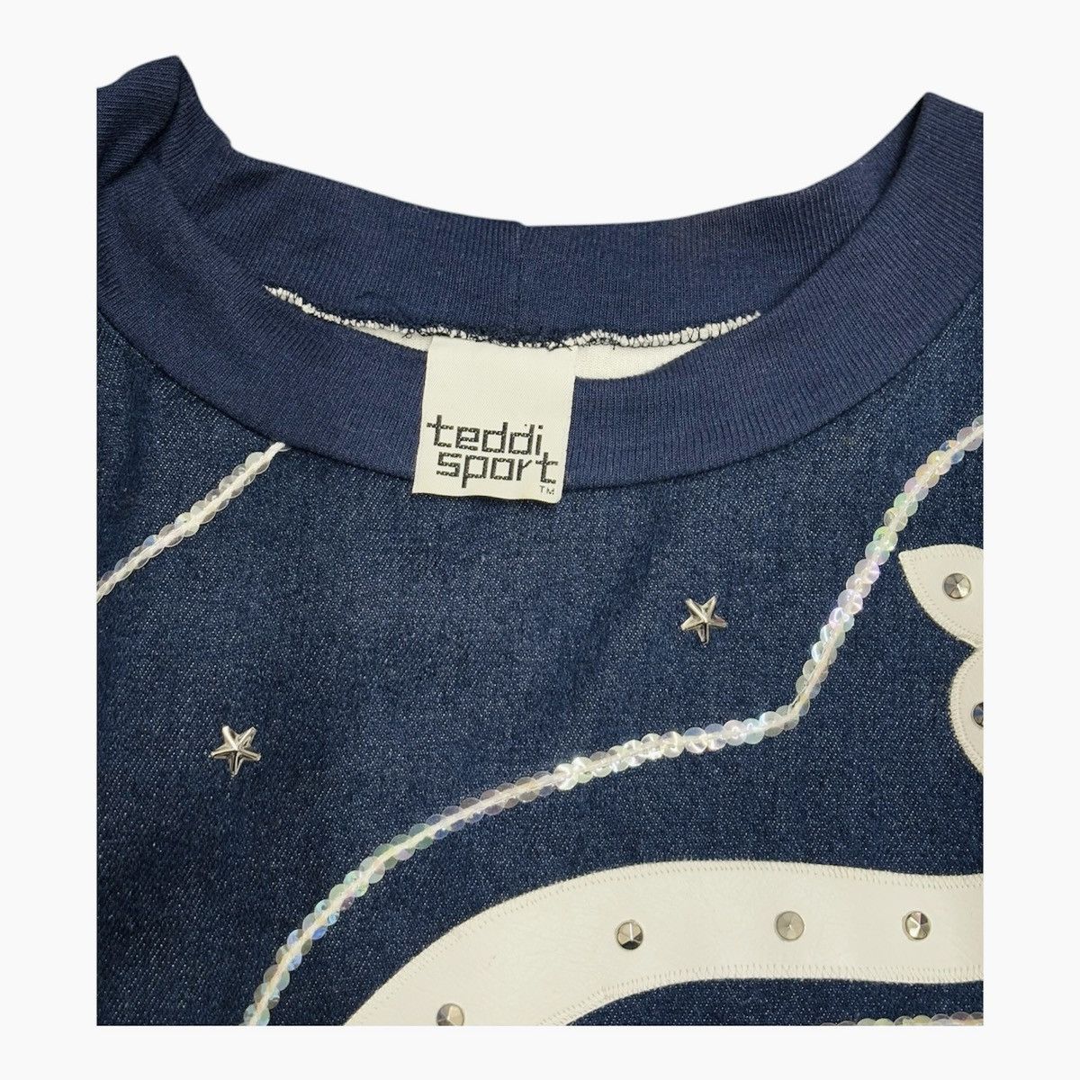 Vintage Vintage 80s Navy Abstract Design Sweatshirt Women One Size Size ONE SIZE - 3 Thumbnail