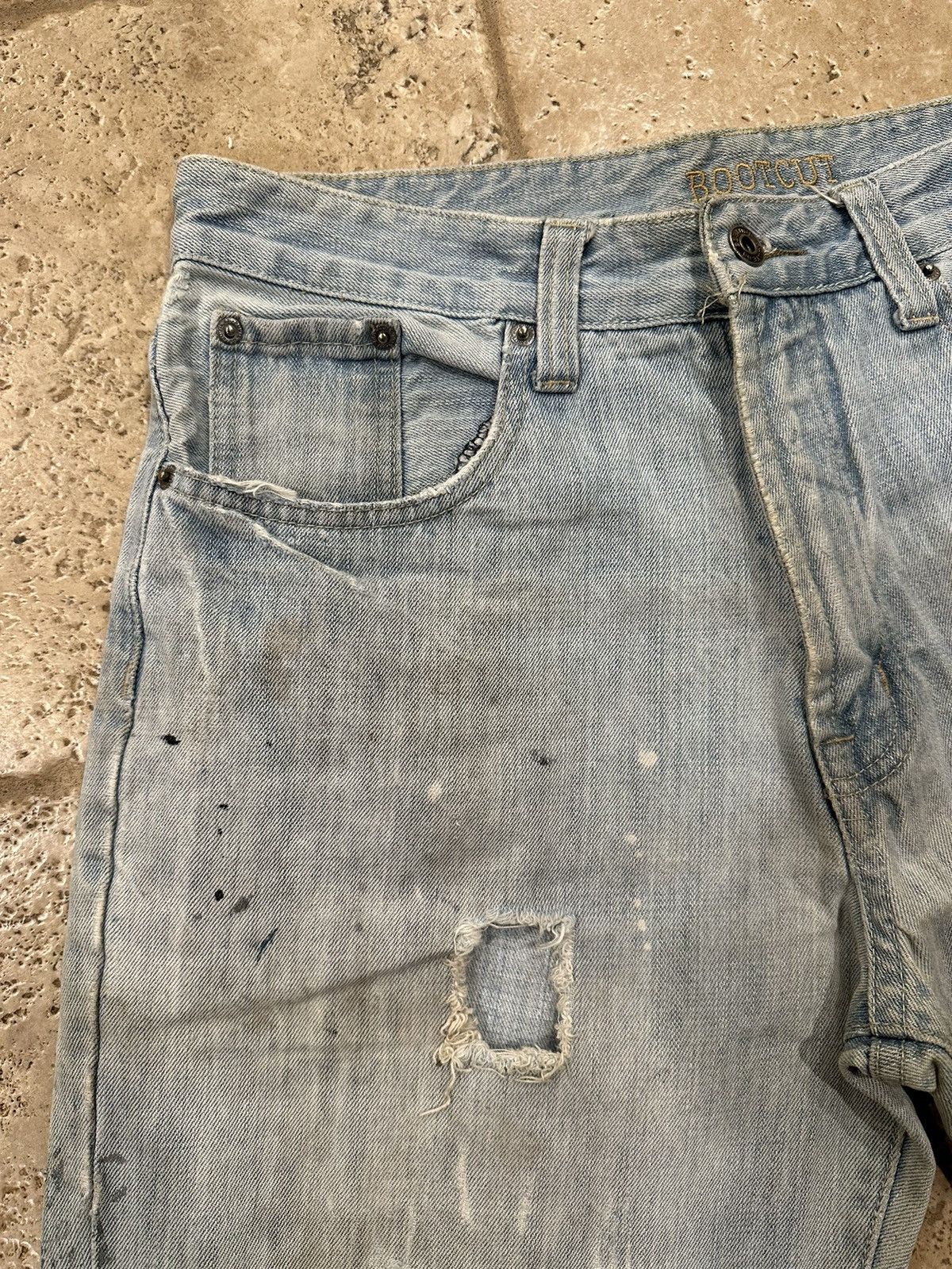 Vintage Vintage Bootcut Flare Trashed Distressed Blue Denim Jeans Size US 32 / EU 48 - 8 Thumbnail