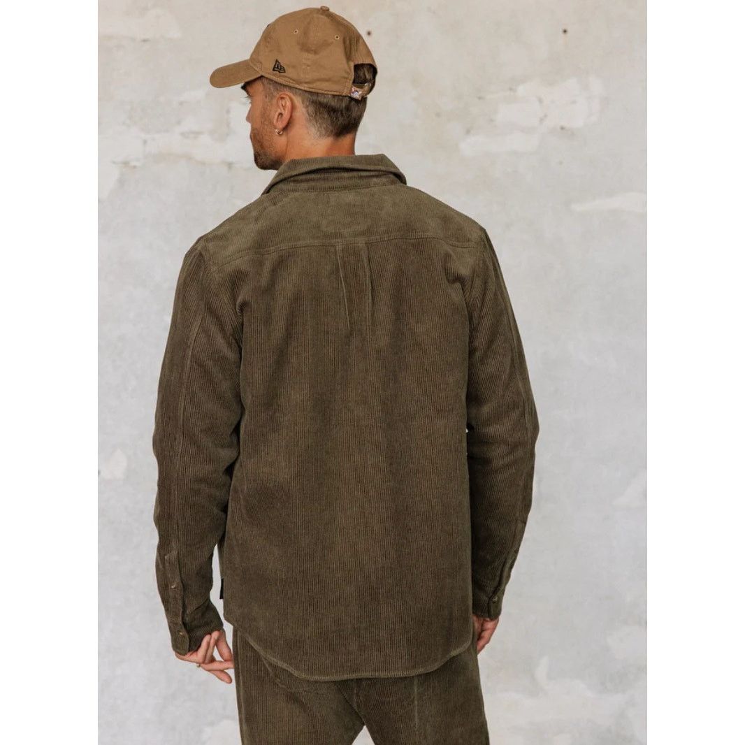 Freeman T. Porter Freeman T. Porter Paolo Corduroy Men's Shirt Olive Size US L / EU 52-54 / 3 - 3 Thumbnail