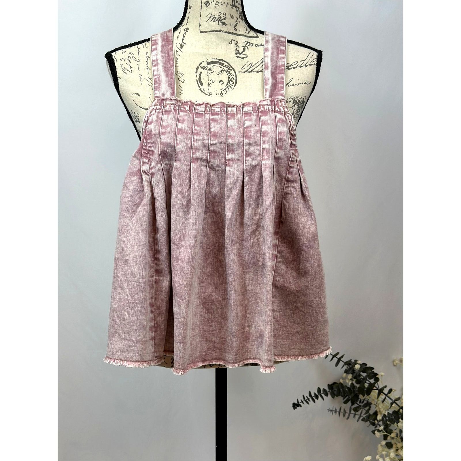 Free People Free People Marina Denim Babydoll Crop Top Purple XL Size XL / US 12-14 / IT 48-50 - 7 Thumbnail