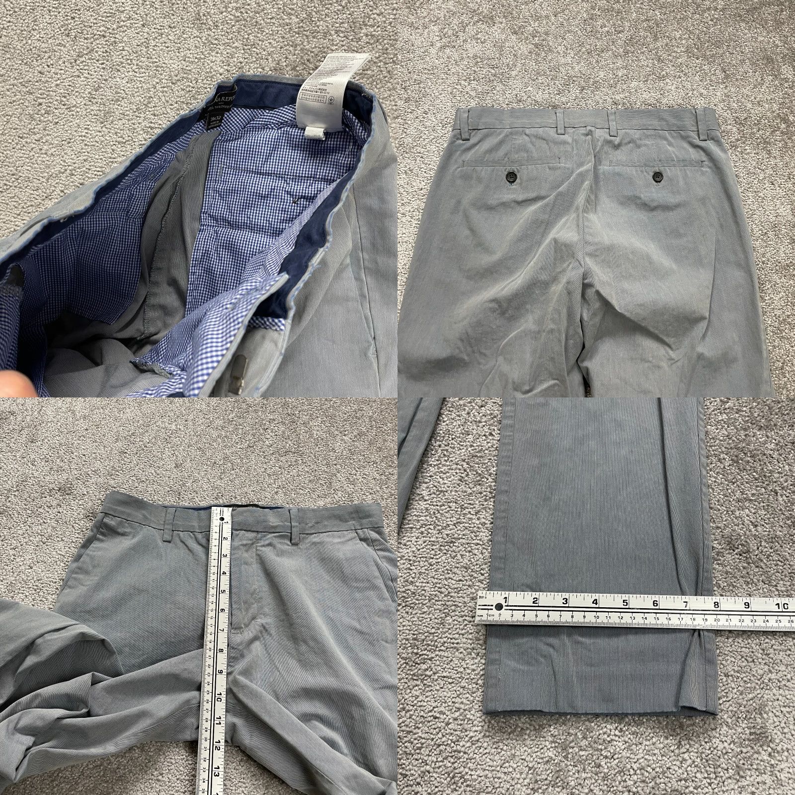 Banana Republic VINTAGE Banana Republic Slim Fit Dress Pants Mens 32x30 Blue Straight Leg Business Workwear Size US 32 / EU 48 - 8 Thumbnail