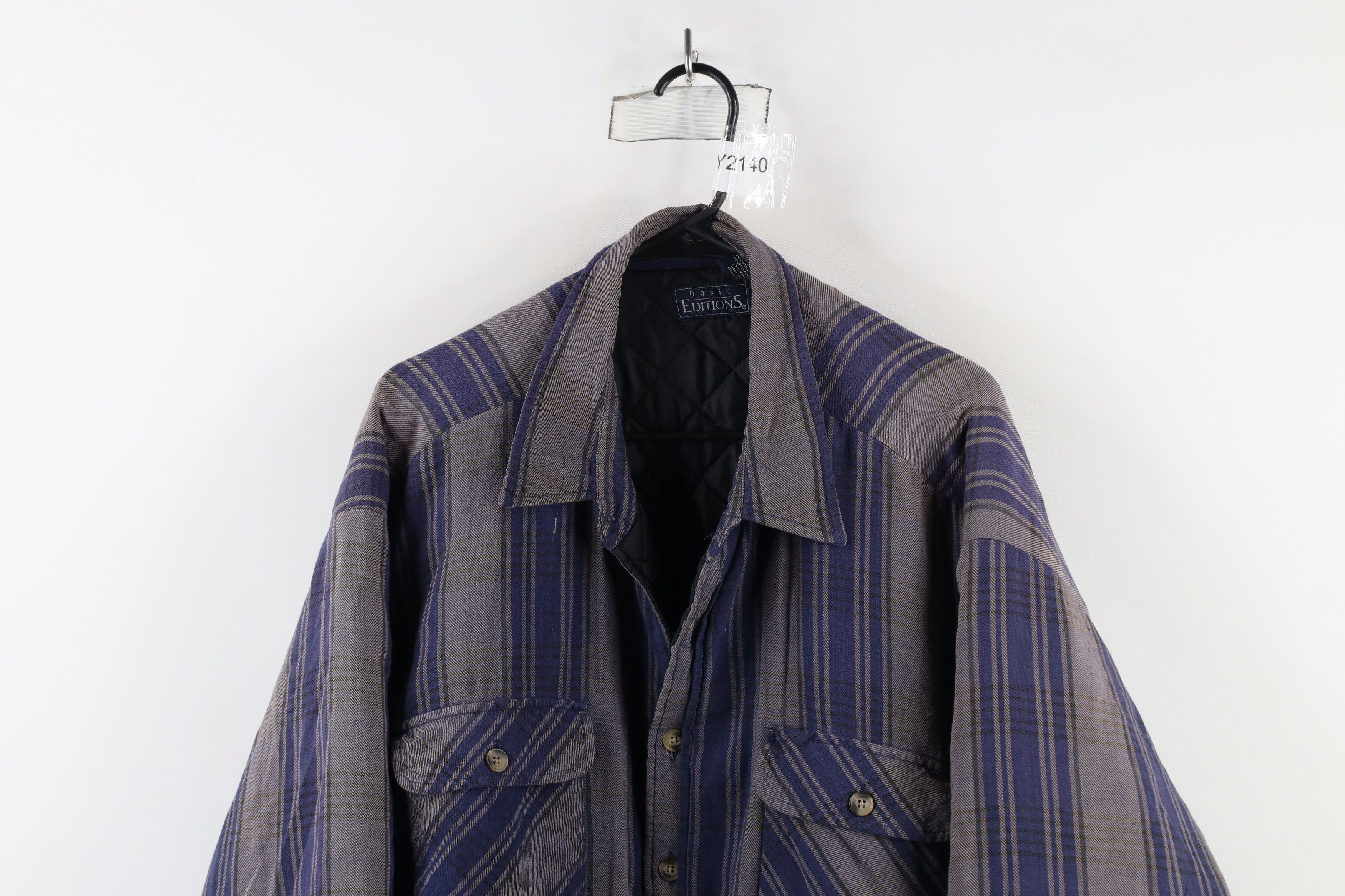 Vintage Vintage 90s Streetwear Quilted Flannel Button Shirt Jacket Size US XL / EU 56 / 4 - 2 Thumbnail