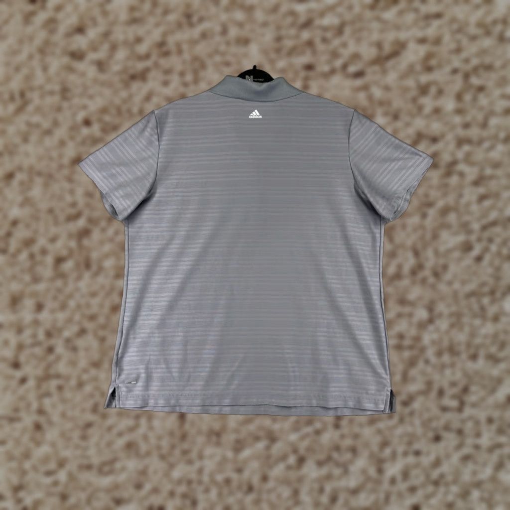 Adidas Adidas Polo Shirt Mens XL Gray Striped Polyester Golf Polo Shirt - Men’s, Short Sleeve, - Golf, Athletic, American, Sports Size US XL / EU 56 / 4 - 1 Thumbnail