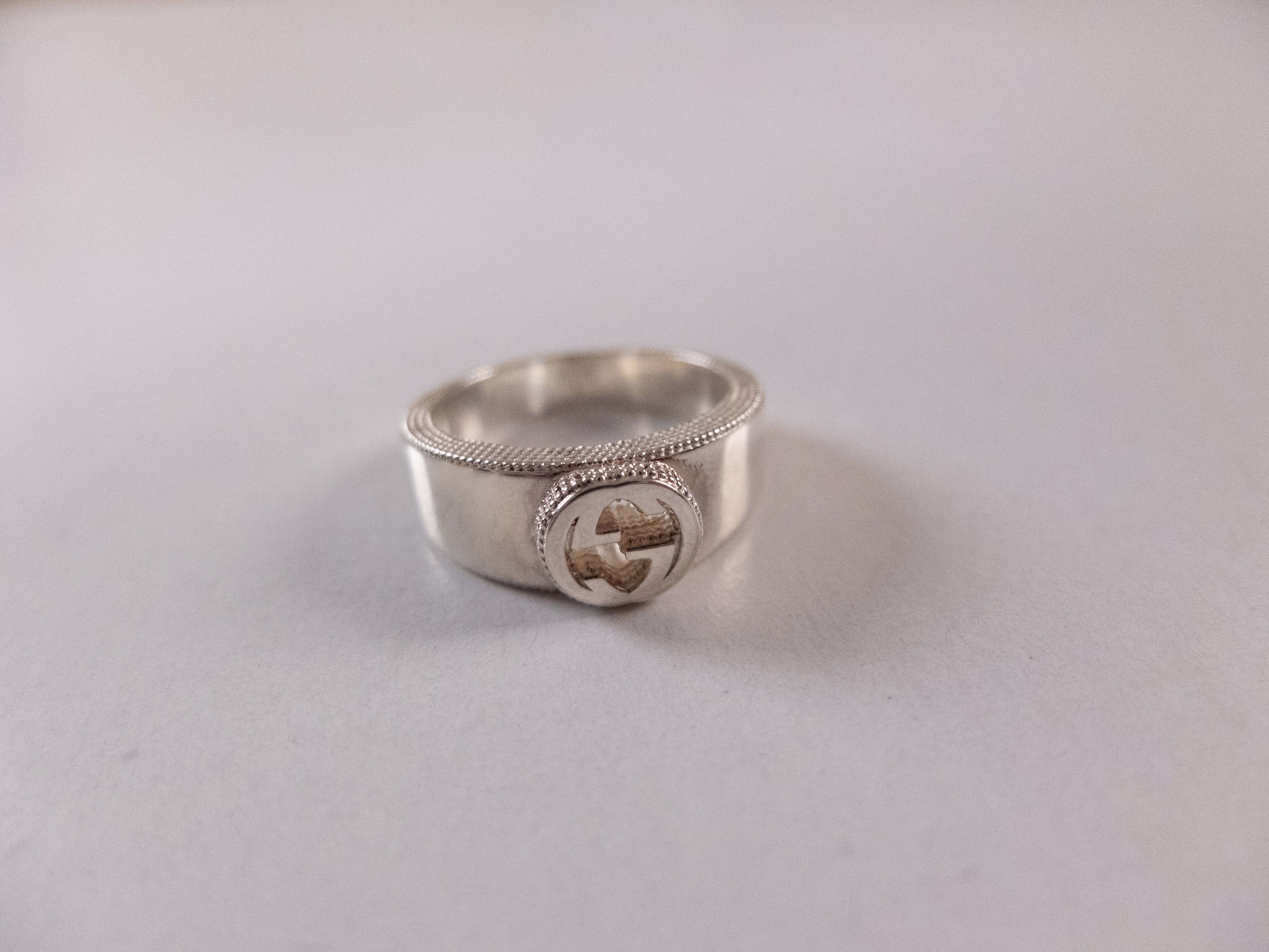 Gucci GUCCI Sterling silver interlocking G logo ring Size 20 / 9 Size ONE SIZE - 1 Thumbnail
