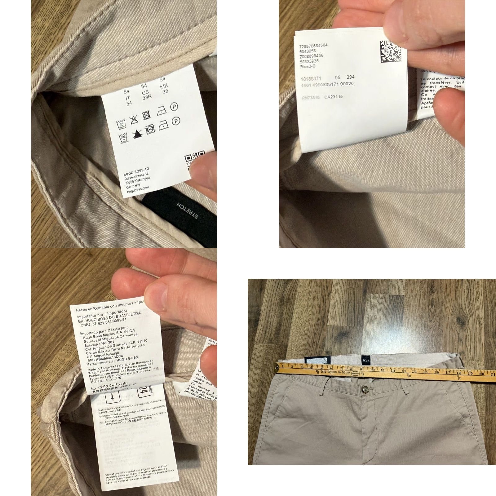 Vintage VINTAGE? No. Hugo Boss Pants Mens Size 38R Brown Trousers Stretch Slim Fit Straight Leg Size US 38 / EU 54 - 8 Thumbnail
