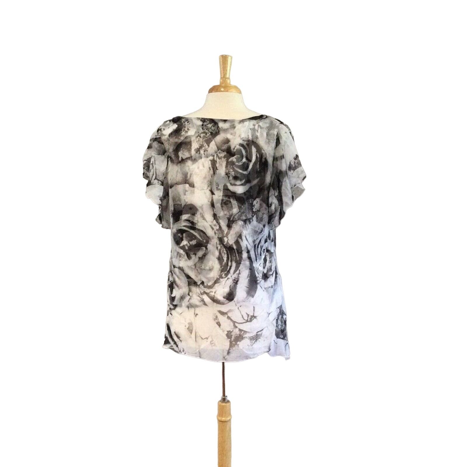 Other Energe Worldwear Tank Floral Print Sheer Overlay Blouse XL Size XL / US 12-14 / IT 48-50 - 8 Thumbnail