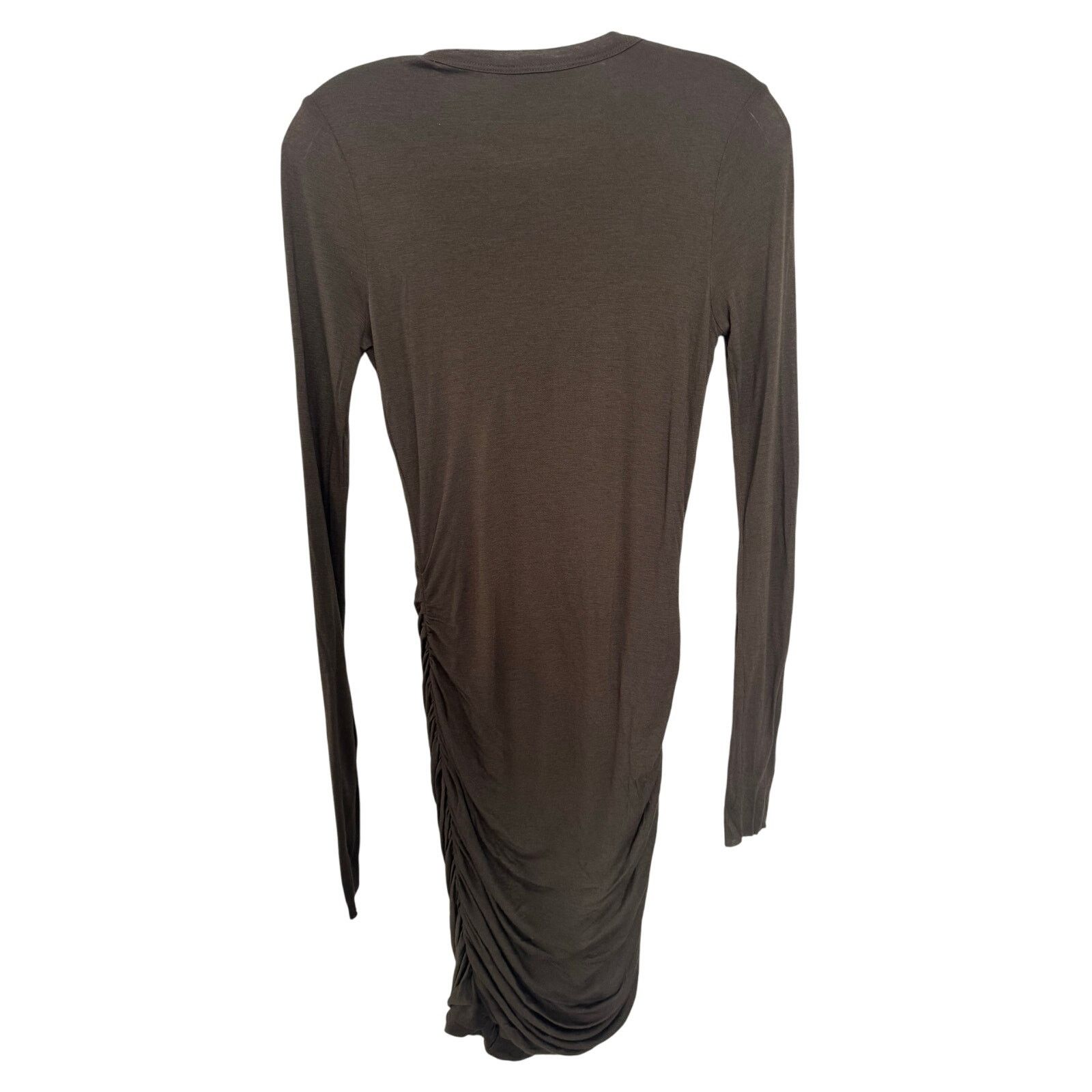 A.L.C. A.L.C Ruched Olive Green Shirt Dress Size XS Size XS / US 0-2 / IT 36-38 - 3 Thumbnail