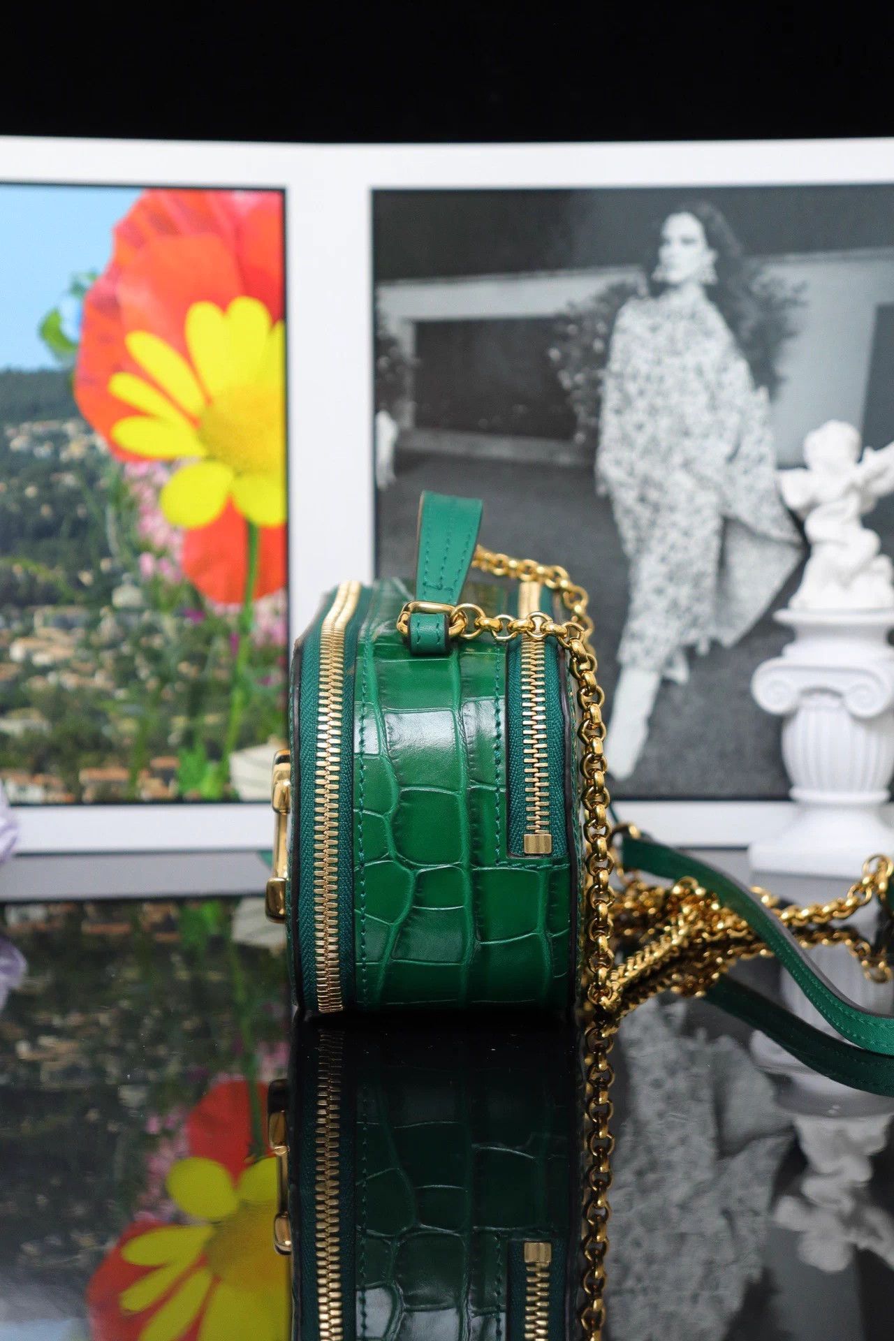 Chloe Chloé C Bag green crocodile embossed camera bag 16.5x13 Size ONE SIZE - 3 Thumbnail