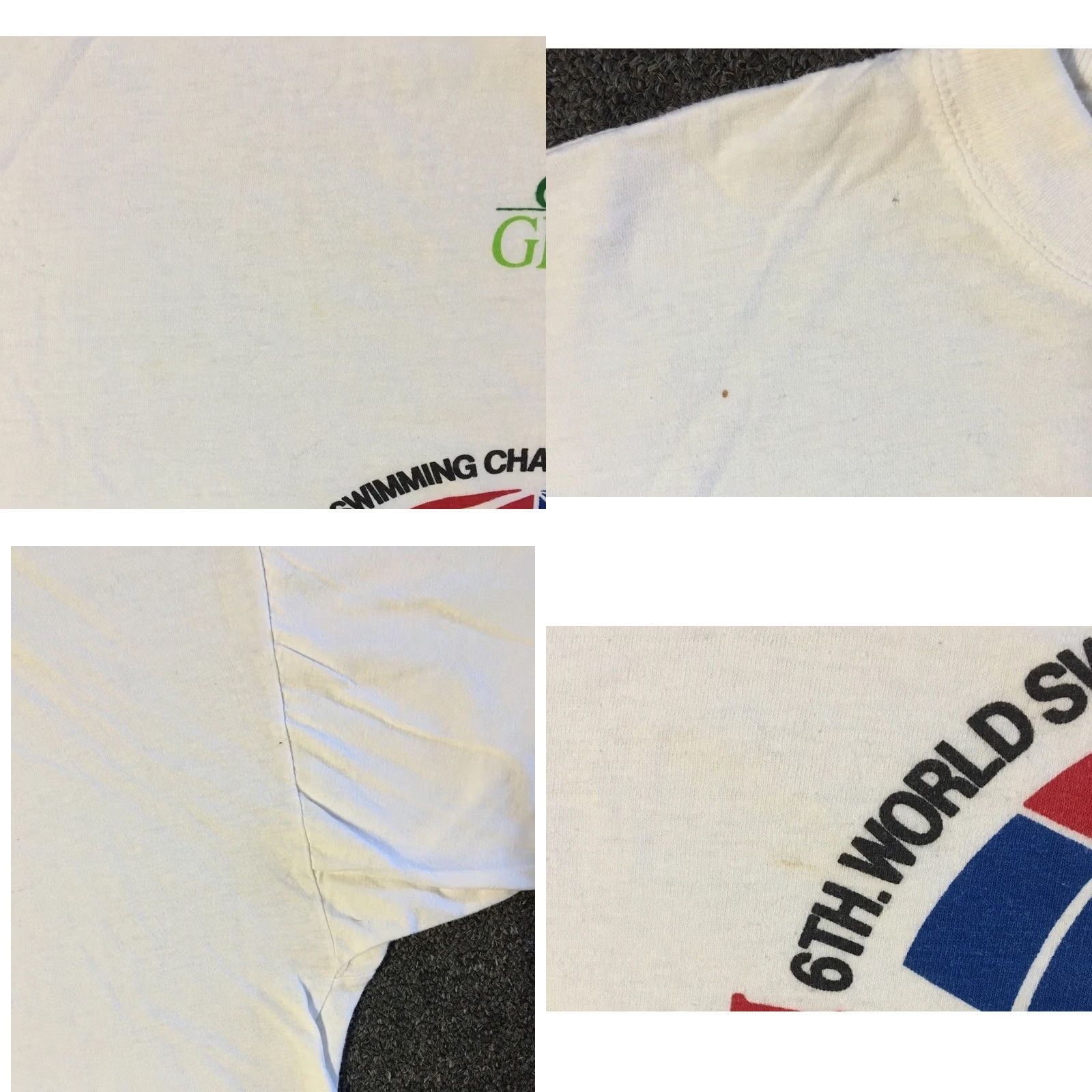 Vintage VINTAGE Danis h Swimming Team Carlsberg Beer Faded Shirt M White Single Stitch T-Shirt Mens Grunge Surf Beach 90s 80s Size US M / EU 48-50 / 2 - 8 Thumbnail