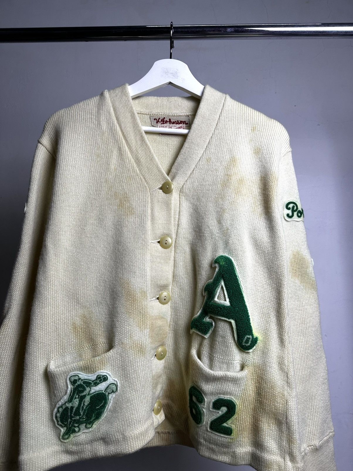 Vintage 60’s Letterman Wool Cardigan Varsity Size US S / EU 44-46 / 1 - 10 Thumbnail