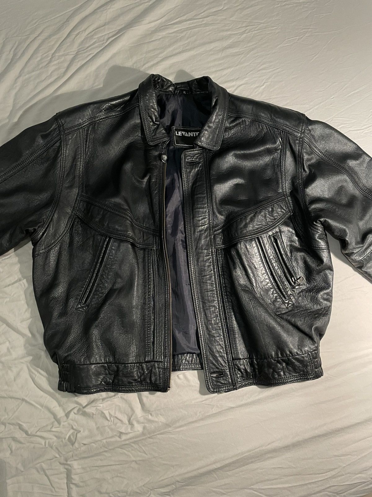 Genuine Leather × Vintage Levante underground Milano designer leather jacket Size US XL / EU 56 / 4 - 1 Thumbnail