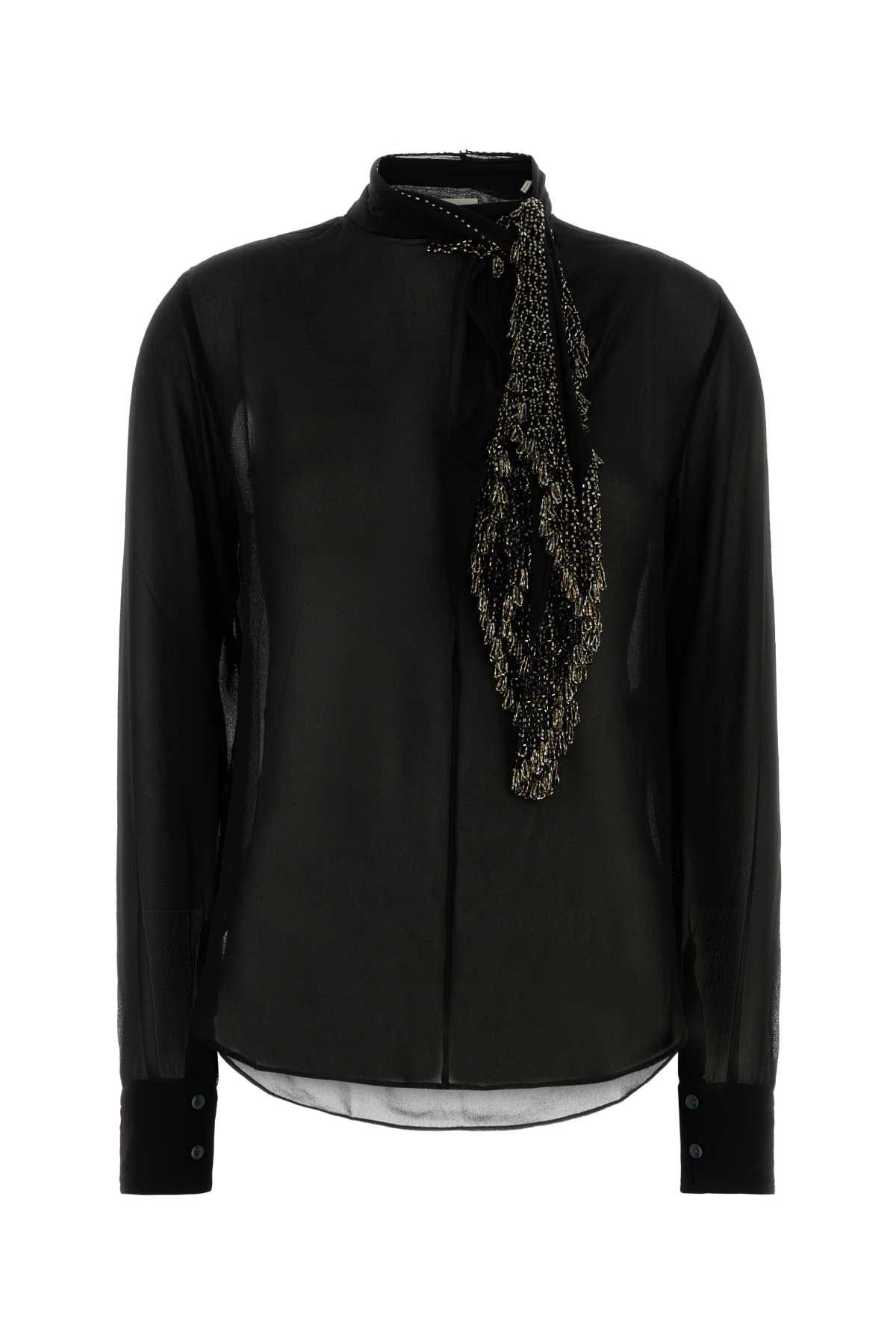 Isabel Marant Black Crepe Elaura Blouse Size S / US 4 / IT 40 - 1 Thumbnail