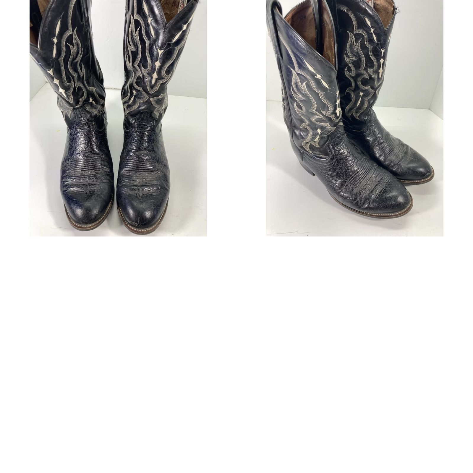 Tony Lama Tony Lama CT871 Boots Men 9.5D Black Ostrich Leather Western Cowboy Boots Size US 10 / EU 43 - 11 Thumbnail