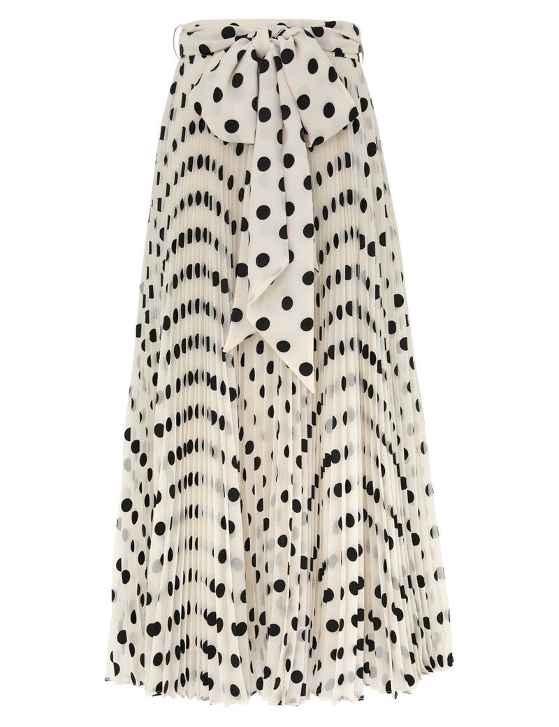Zimmermann oc11z0226 Sunray Pleated Skirt In Cream/Black Size 26" / US 2 / IT 38 - 1 Thumbnail