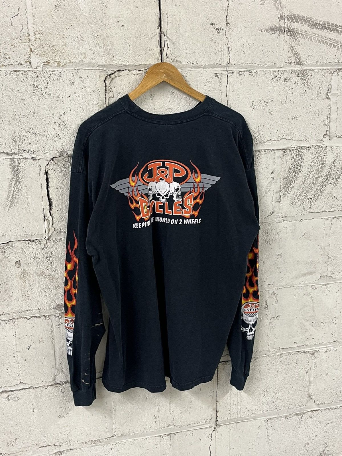 Harley Davidson Vintage flame longsleeve harley style rare grunge skater Size US XXL / EU 58 / 5 - 6 Thumbnail