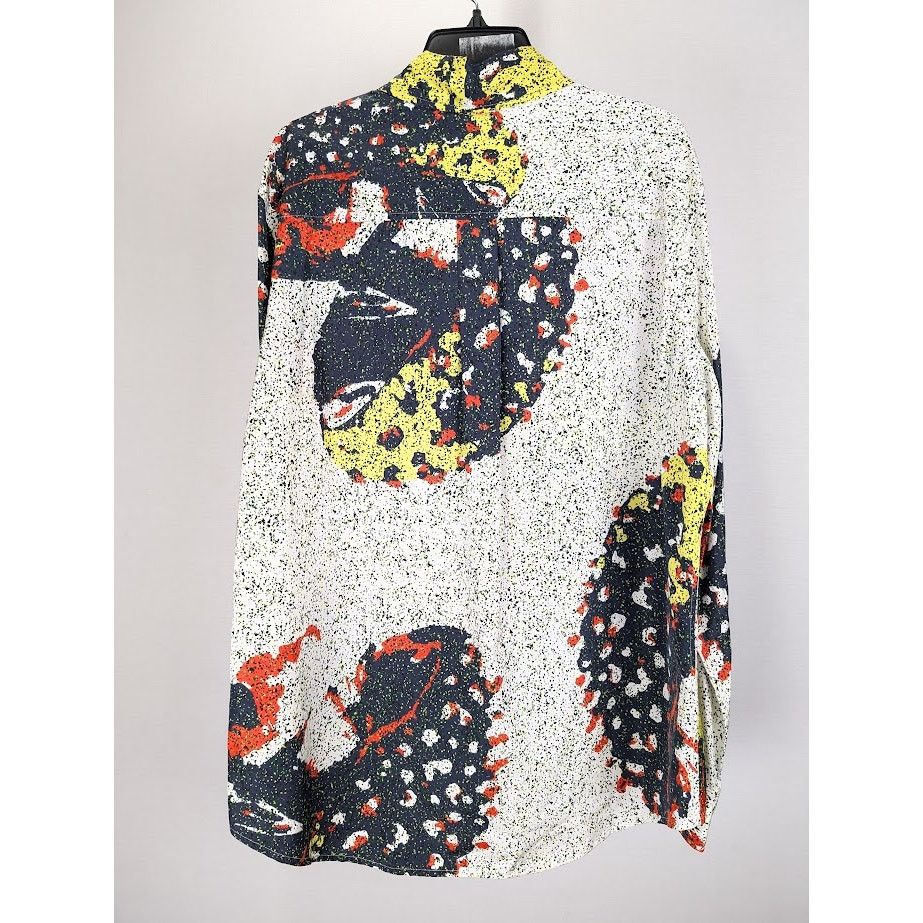 Bottega Veneta o1rshd1 Patchwork Mushrooms Shirt in Navy/Red/Yellow Size US L / EU 52-54 / 3 - 10 Thumbnail