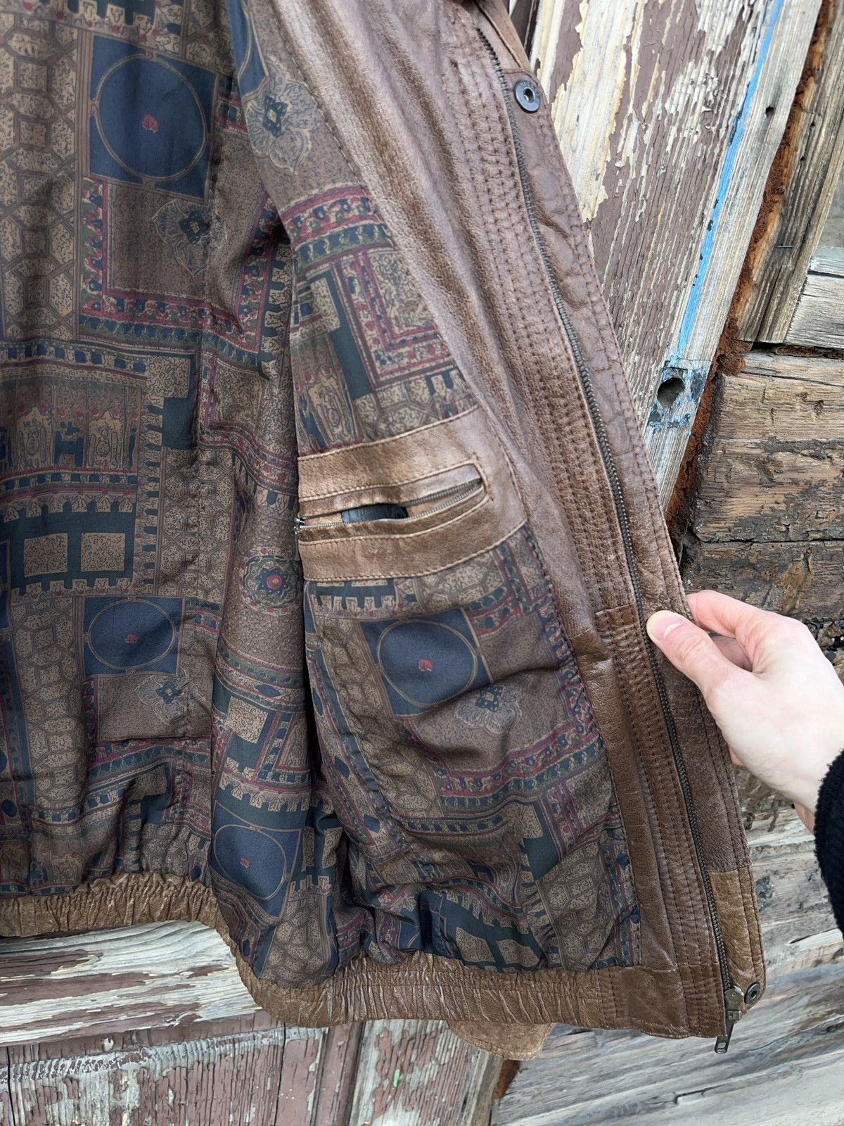 Other Vintage Archival Brown Leather Jacket Avant Garde Size US M / EU 48-50 / 2 - 12 Thumbnail