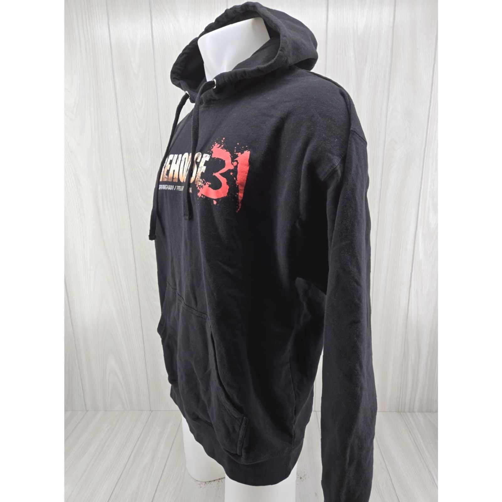 Vintage VINTAGE Warehouse 31 Haunted House Hoodie Black XL Mens Hoodie Pullover Drawstring Size US XL / EU 56 / 4 - 4 Thumbnail