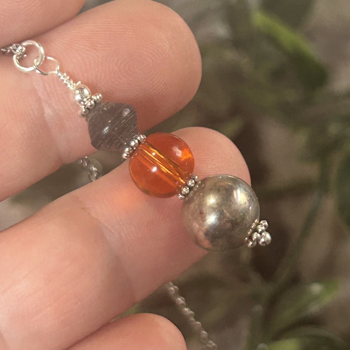 Handmade Handcrafted vintage bead drop pendant on chain necklace Size ONE SIZE - 1 Thumbnail