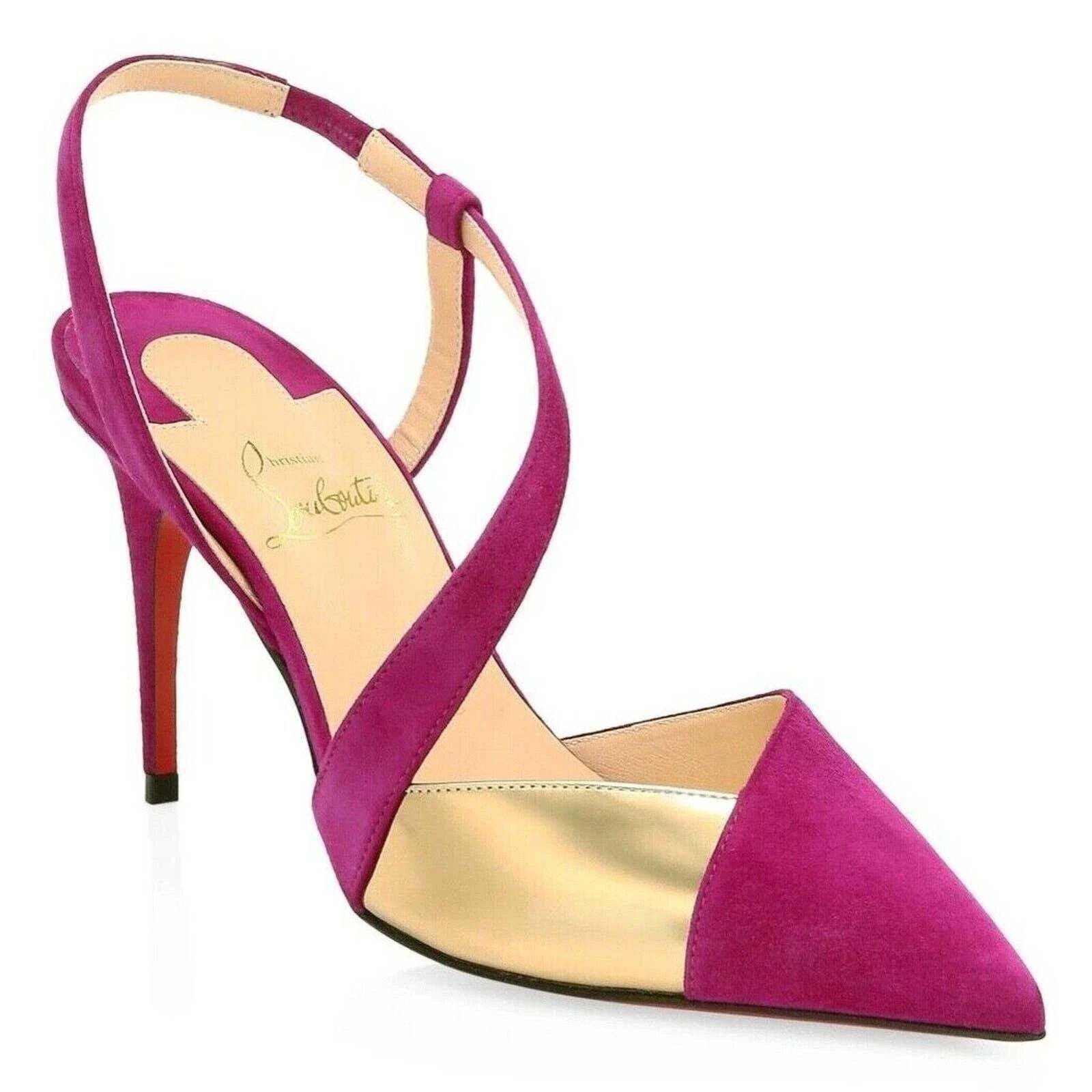 Christian Louboutin Christian Louboutin Platina 85 Pink Richelieu Cross Strap Size US 8.5 / IT 38.5 - 1 Thumbnail