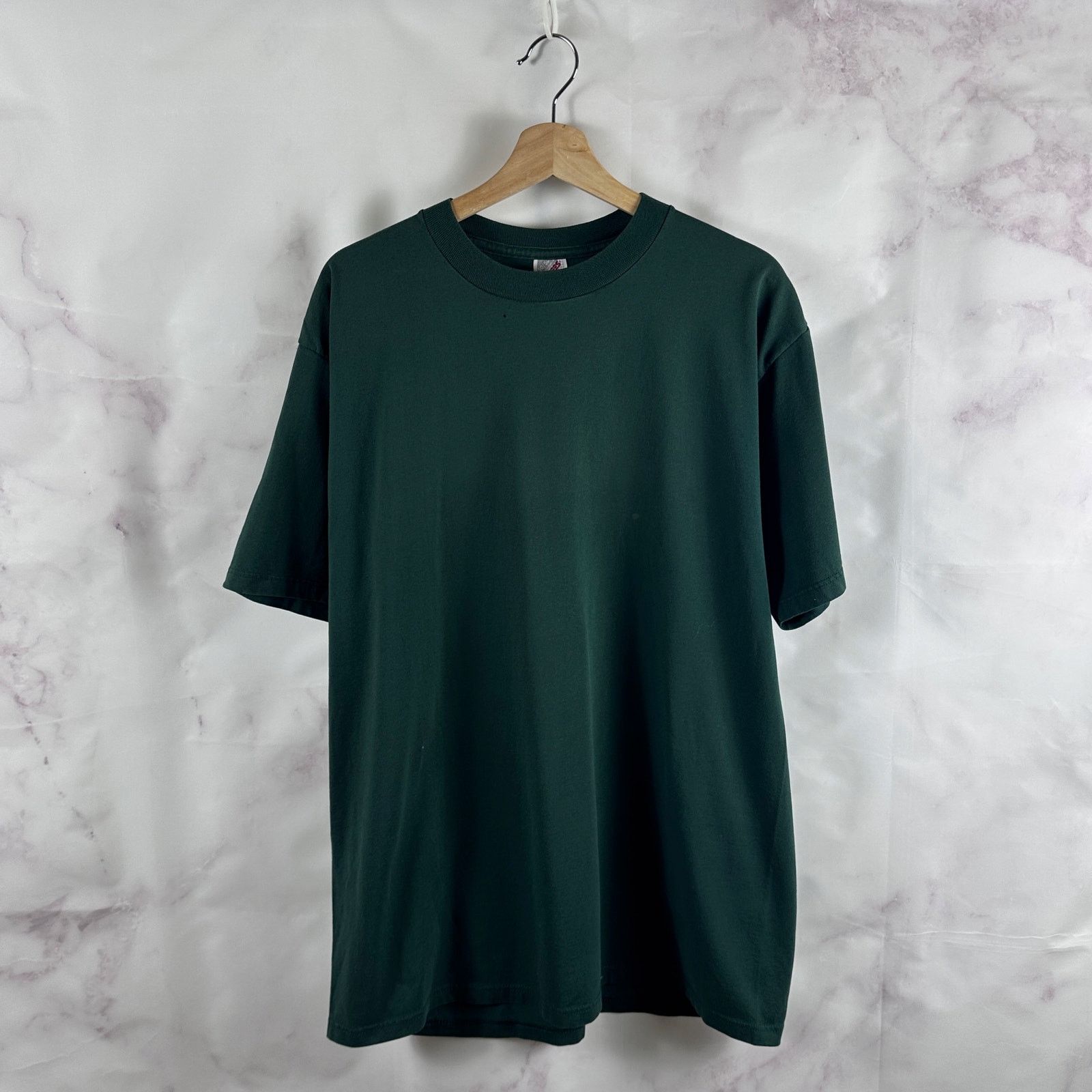 Jerzees Vintage 90s Forest Green Blank Tee Size US XL / EU 56 / 4 - 1 Thumbnail