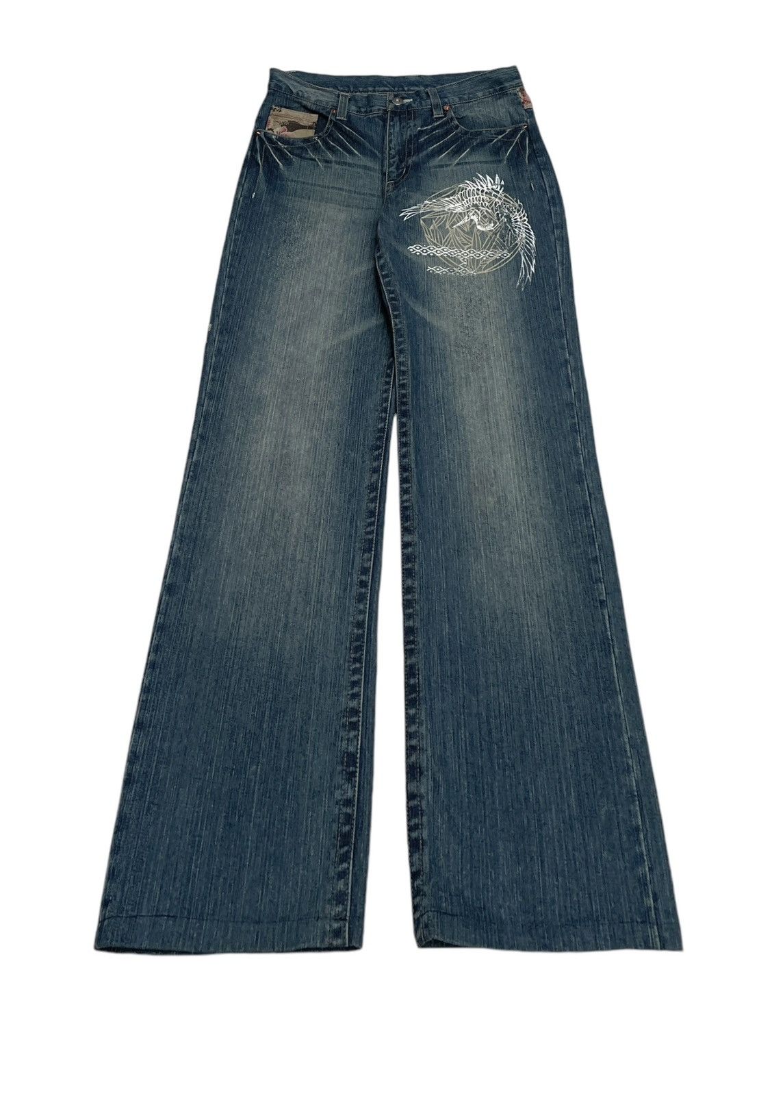 If Six Was Nine × Japanese Brand Rare Design Vintage Japanese Brand Sukajan Jeans 1990s Size US 35 - 1 Thumbnail
