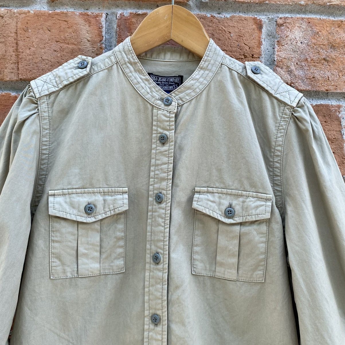 Polo Ralph Lauren POLO JEANS COMPANY Beige Button-Up Shirt with Epaulettes Size M / US 6-8 / IT 42-44 - 8 Thumbnail