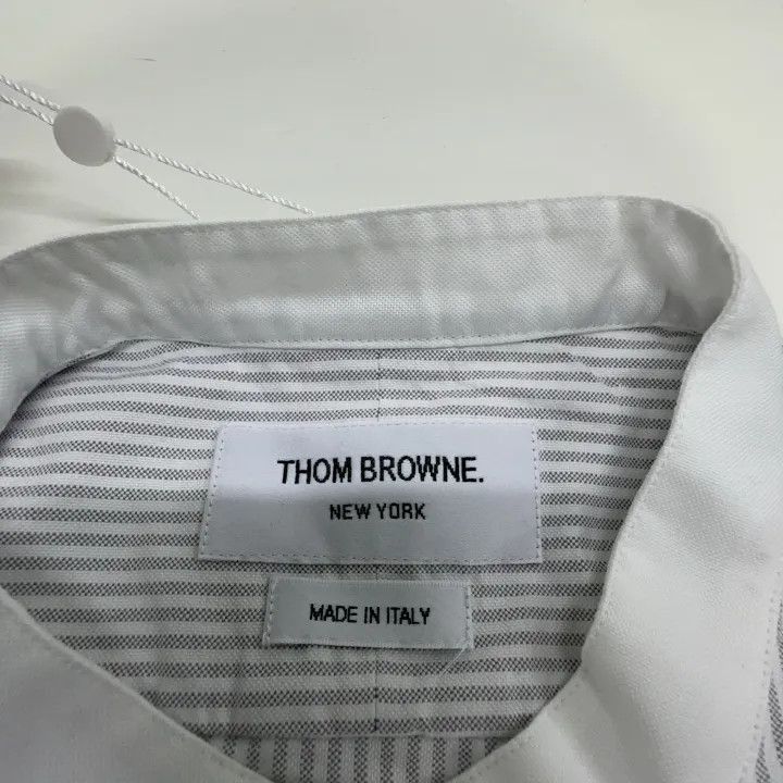 Thom Browne Gray Striped Short Sleeve Shirt -2507