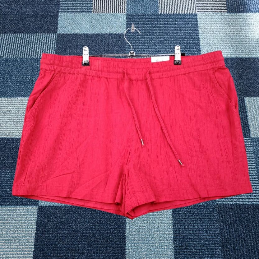 Vintage Style&co. Shorts Women XL Red Mid Rise Pull On Casual NWT Short Size 40" / US 18 - 1 Thumbnail